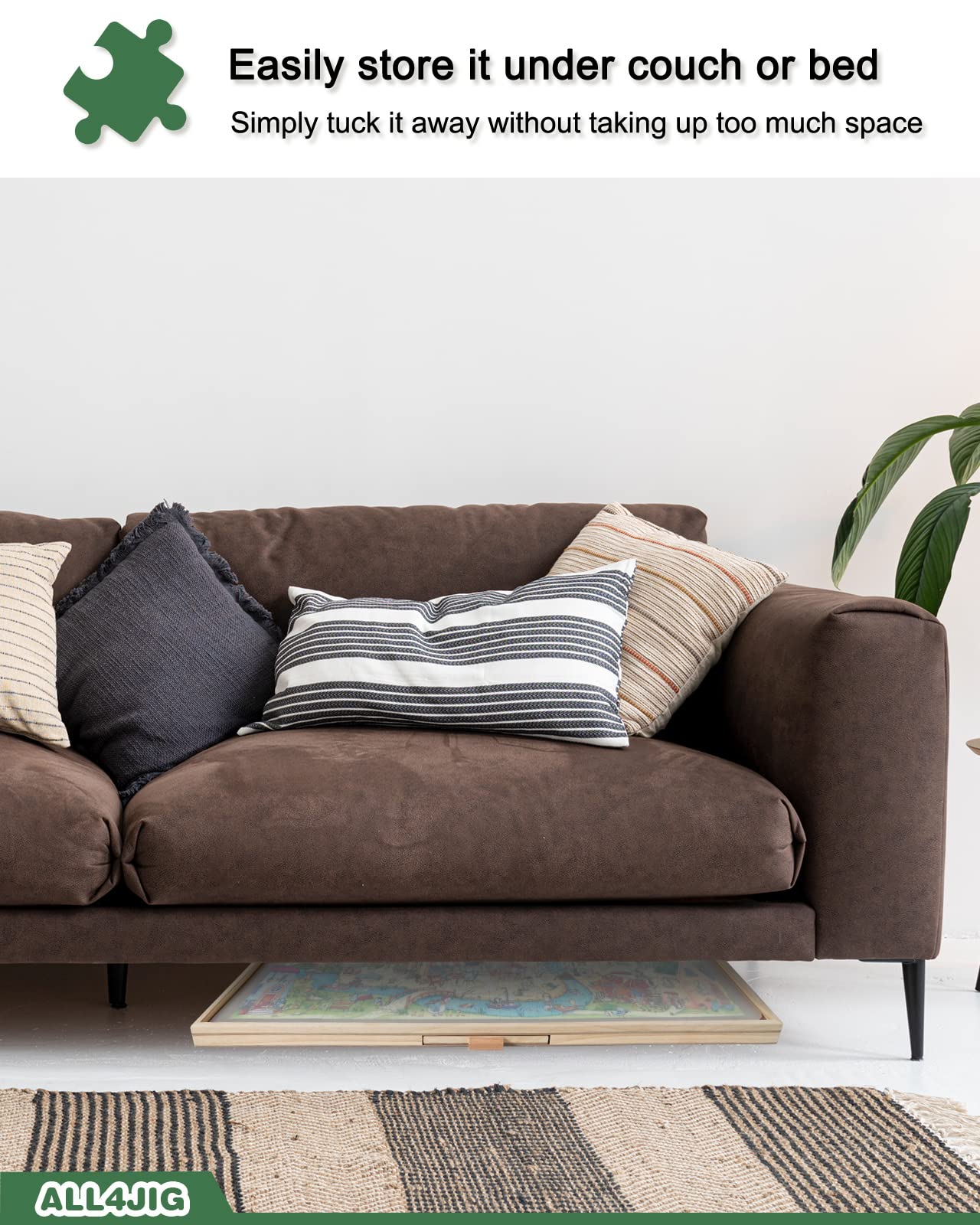 ALL4JIG 1500 Piece Rotating Puzzle Board with 6 Drawers & Cover, 25"x34" Portable Wooden Jigsaw Table for Adults, Lazy Susan Puzzle Gift