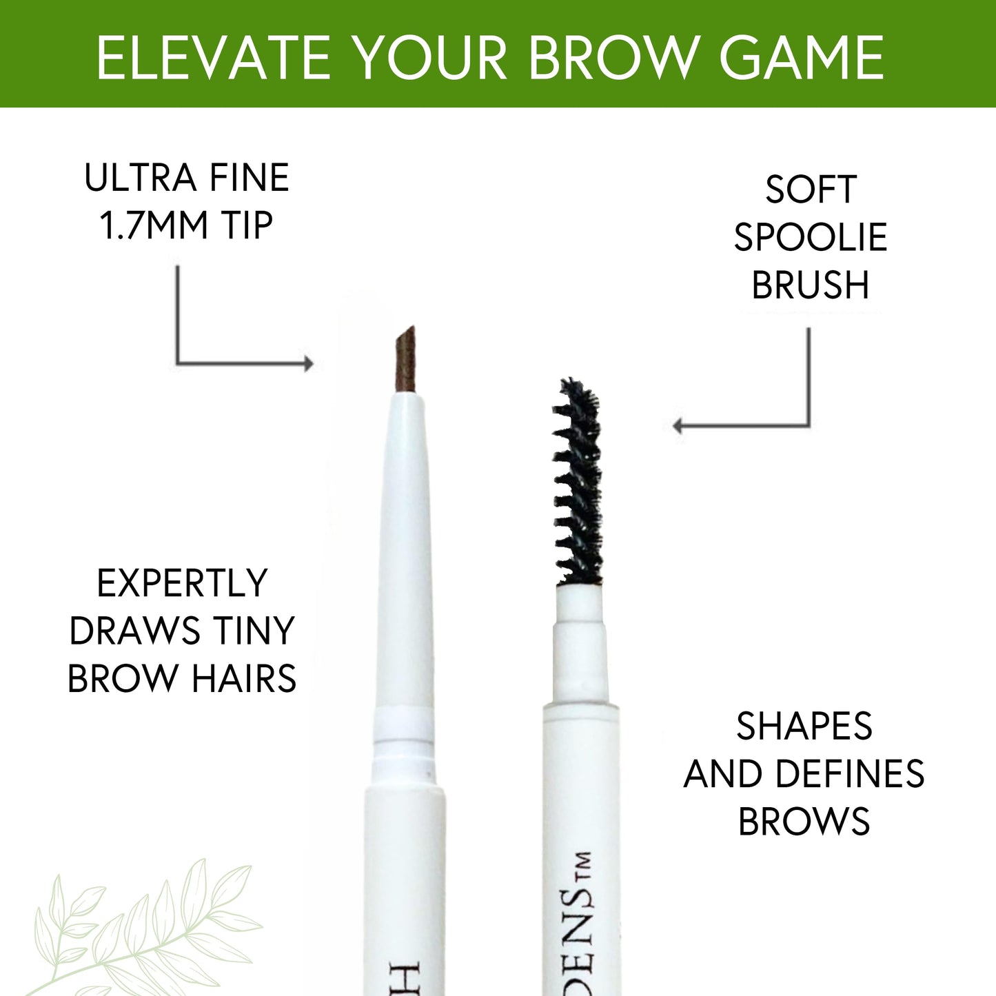 Honeybee Gardens Fine Point Brow Pencil, Mahogany, Long-Lasting Eyebrow Definition, Vegan, Cruelty-Free Beauty
