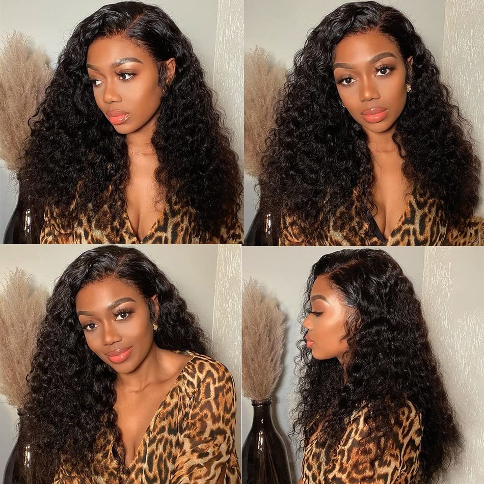 Nervoss Lace Frontal Wigs Human Hair Water Wave Wig HD Transparent Lace Front Wigs Human Hair Wet and Wavy Virgin Hair Wigs Pre Plucked Hairline
