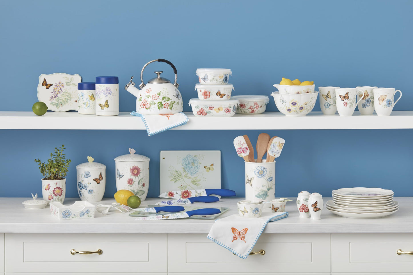 Lenox 824646 Butterfly Meadow Serve & Store Container, Small Container 6.25"D x 2.75"H