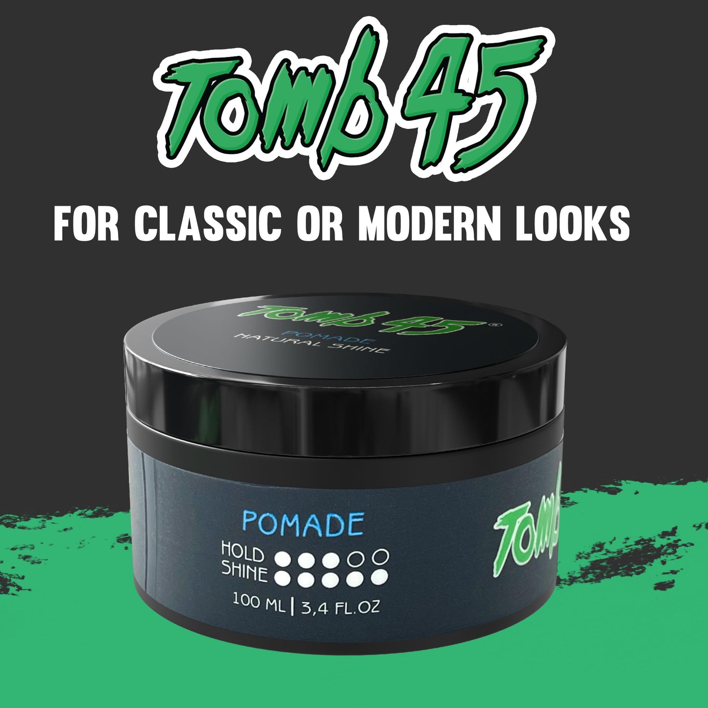 Tomb 45 Hair Styling Pomade - Strong Hold and High Shine for a Sleek Look - Long Lasting Control for All Hair Types - Easy to Apply