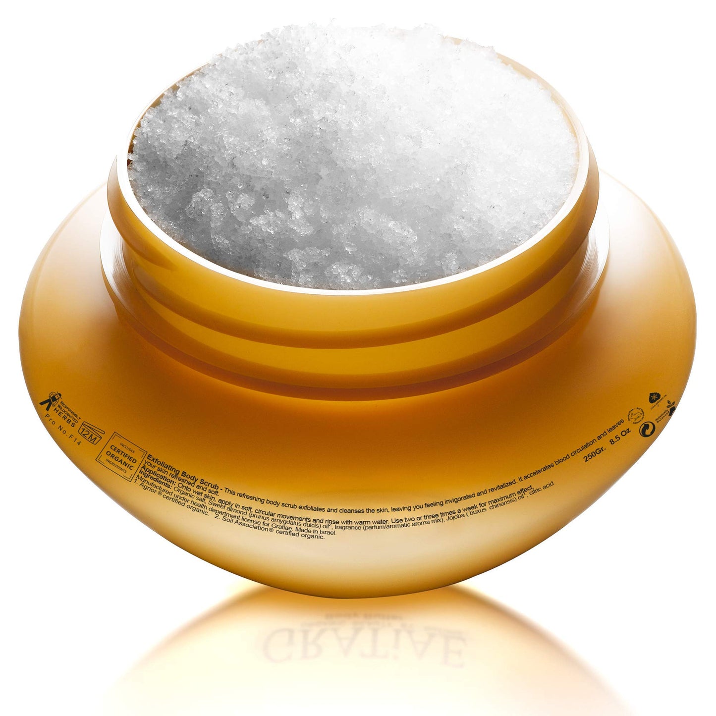 Gratiae Organics Exfoliating Body Scrub, Passion Fruit and Lime for All Skin Types 8.5 Fl oz