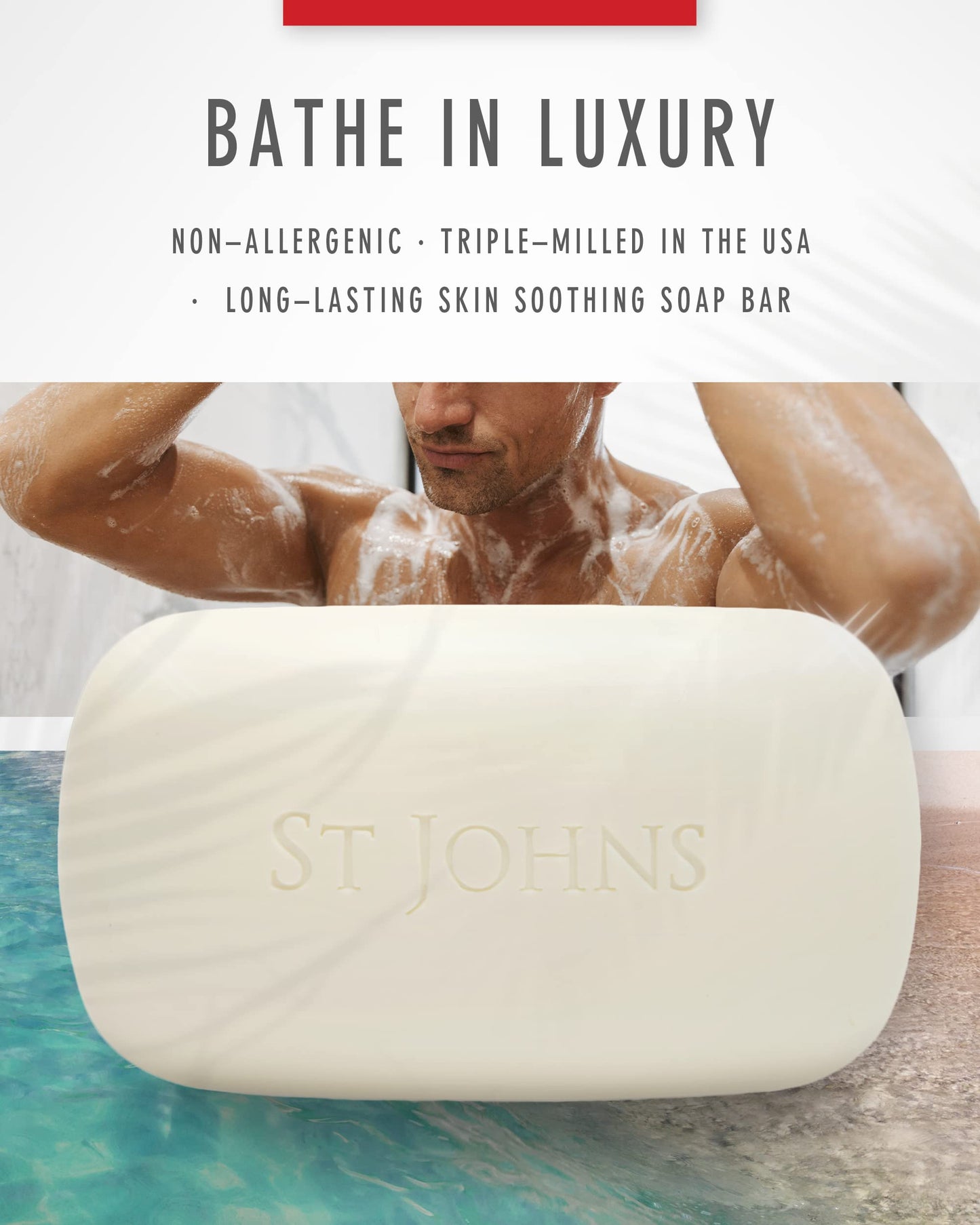 St. John Classic Vetiver Soap Bar | Refreshing Spicy Citrus Soap for Men | USA Made, Triple-milled Soap Bar | Hydrating Body Soap with Olive Oil