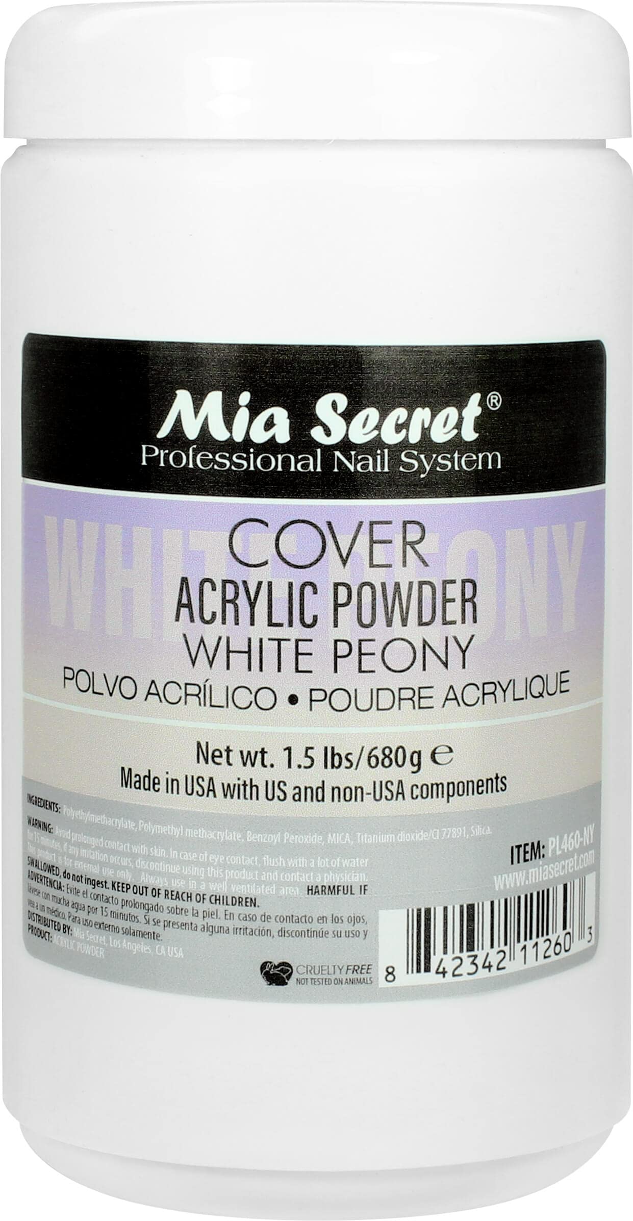 Cover White Peony Acrylic Powder Mia Secret (1.5 lbs) Beauty & Personal Care Mia Secret