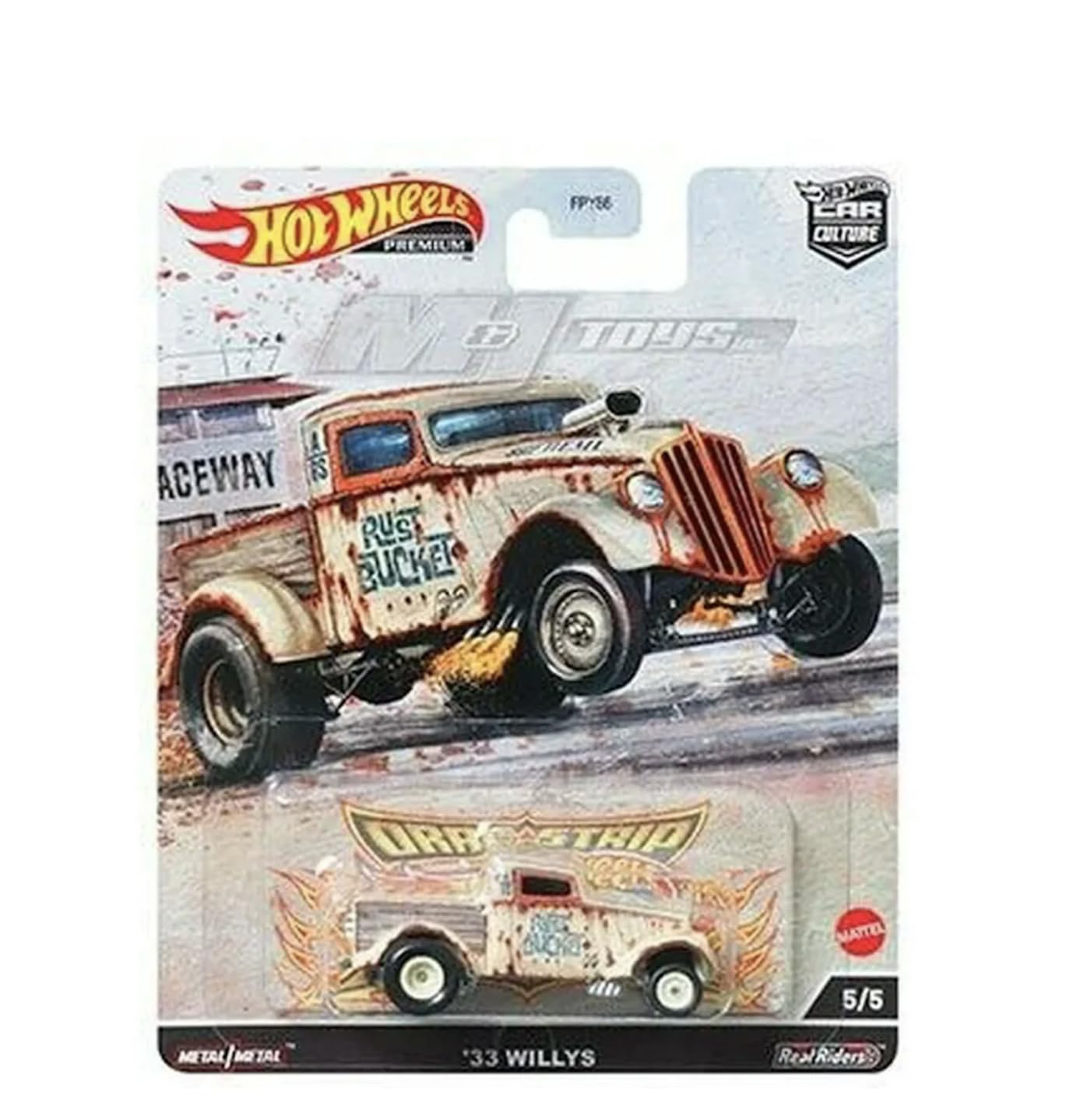 Hot Wheels Car Culture 2022 Dragstrip Demons Complete Bundle of 5 Die‑Cast Vehicles, 1:64 Scale, FPY86-957R, Ages 3+