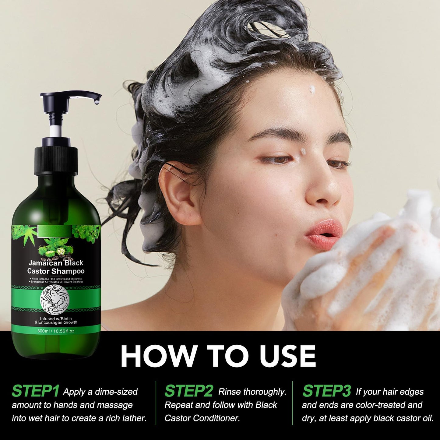 Jamaican Pure Cold Pressed Black Castor Oil Shampoo and Growth Set - 10.56 fl.oz Strengthen and Restore Shampoo for Damaged Hair