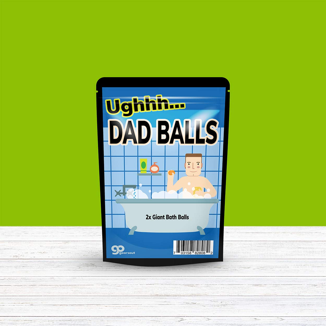 Dad Balls Bath Bombs - Funny Dad in Bath Design - XL Bath Fizzers for Men - Black and Blue Marbled, Handcrafted, 2 pk
