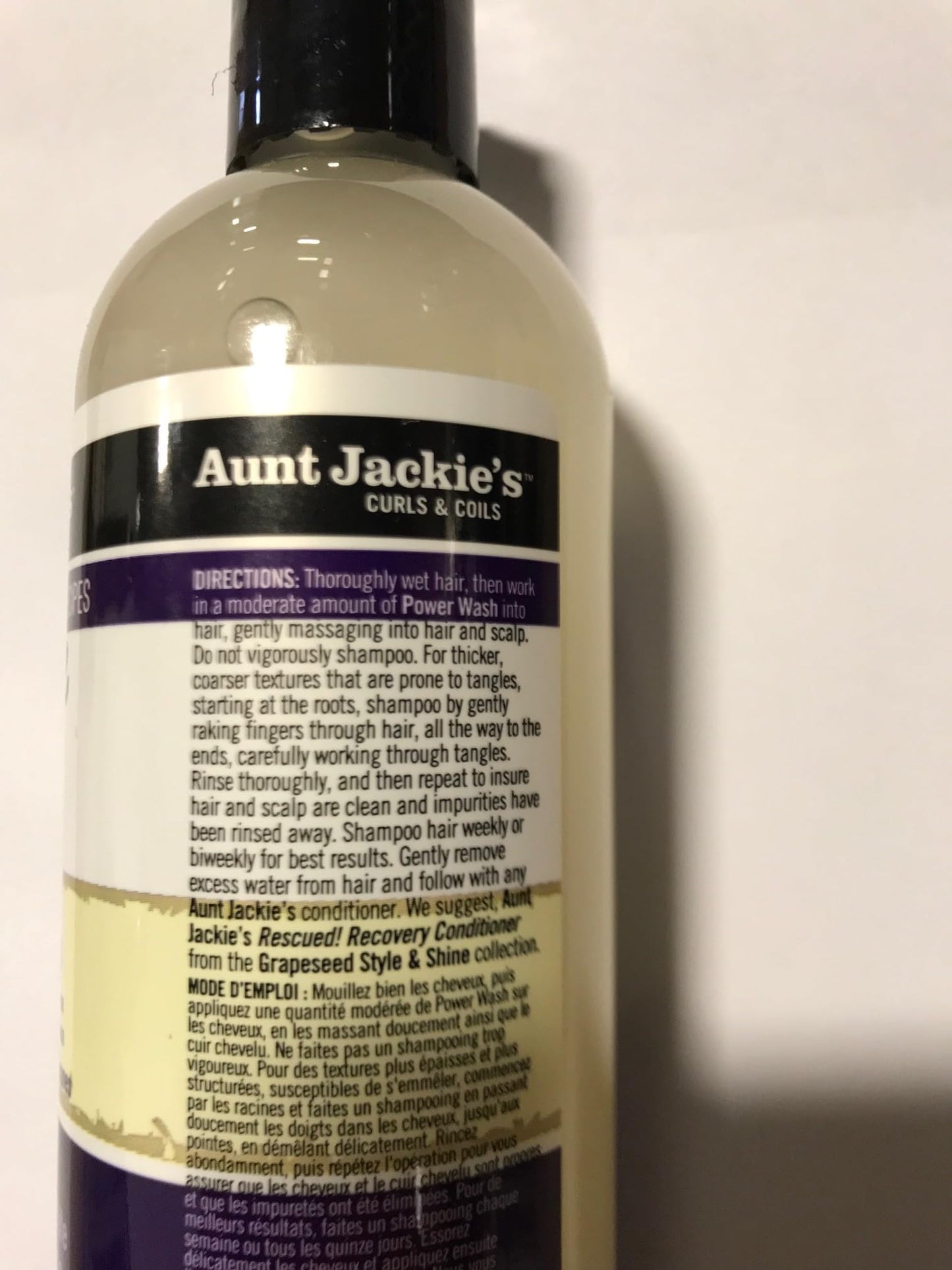 Aunt Jackie's Grapeseed Style Hair Care - Clarifying Shampoo 12oz & Recovery Conditioner 15oz