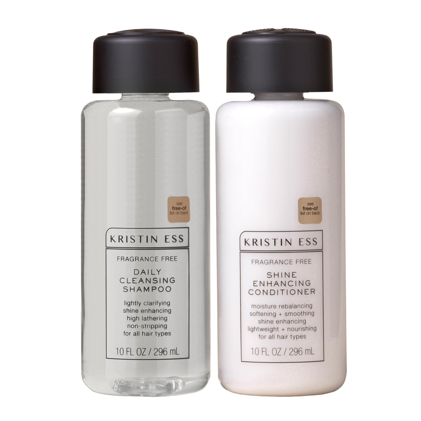 Kristin Ess Hair Fragrance Free Shampoo and Conditioner Set | Sulfate Free and Color Safe Shampoo and Conditioner | Hydrating + Moisturizing | Vegan |