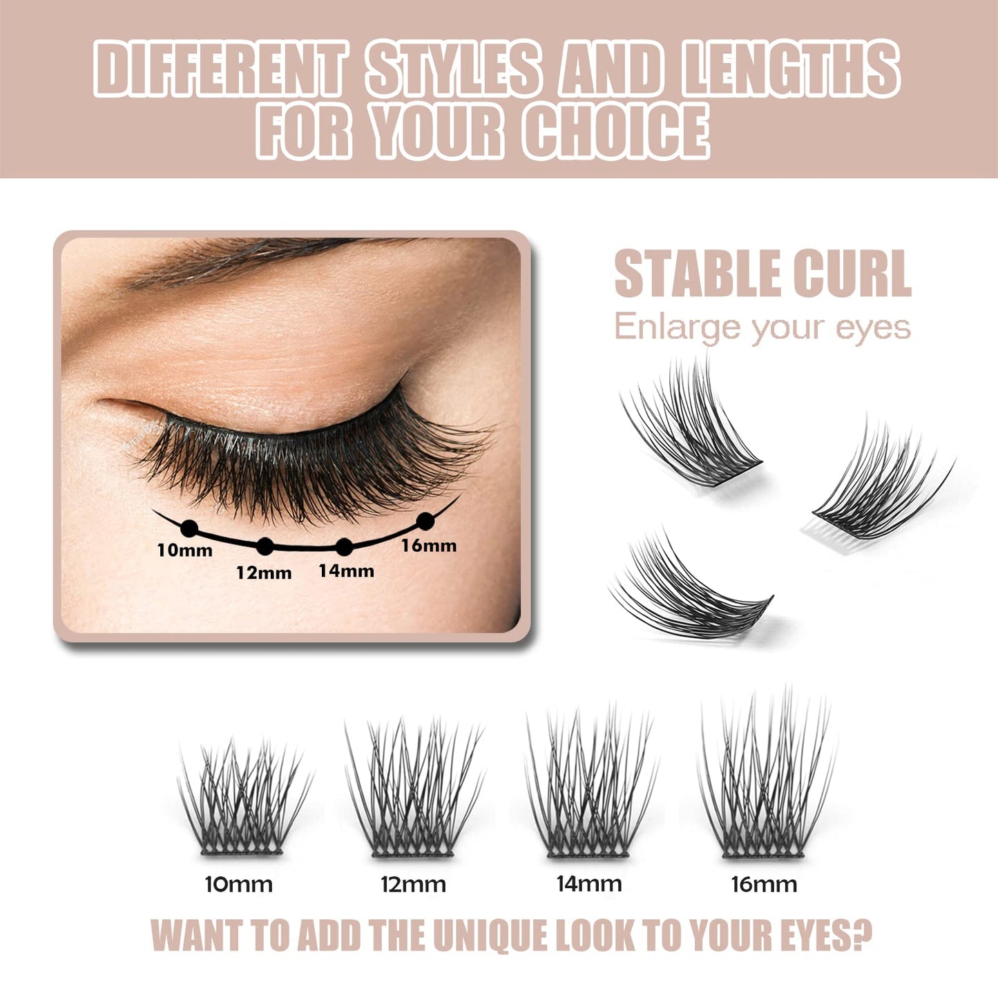 Self Adhesive Eyelashes 156 PCS EASITENSION DIY Eyelash Extension, 7D Effect Individual Melt Flare Lash Cluster Natural Lashes Set, Home Eyelash Beauty and Personal Care EASITENSION