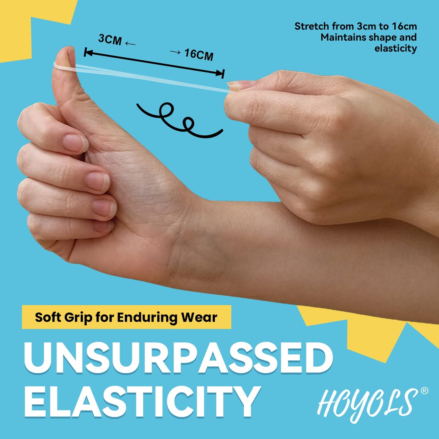 HOYOLS Clear Elastic Hair Bands, 2500 Small Rubber Bands Braids for Girls Kids Women Non-Slip Tiny Soft Hair Ties Accessories Value Pack TPR
