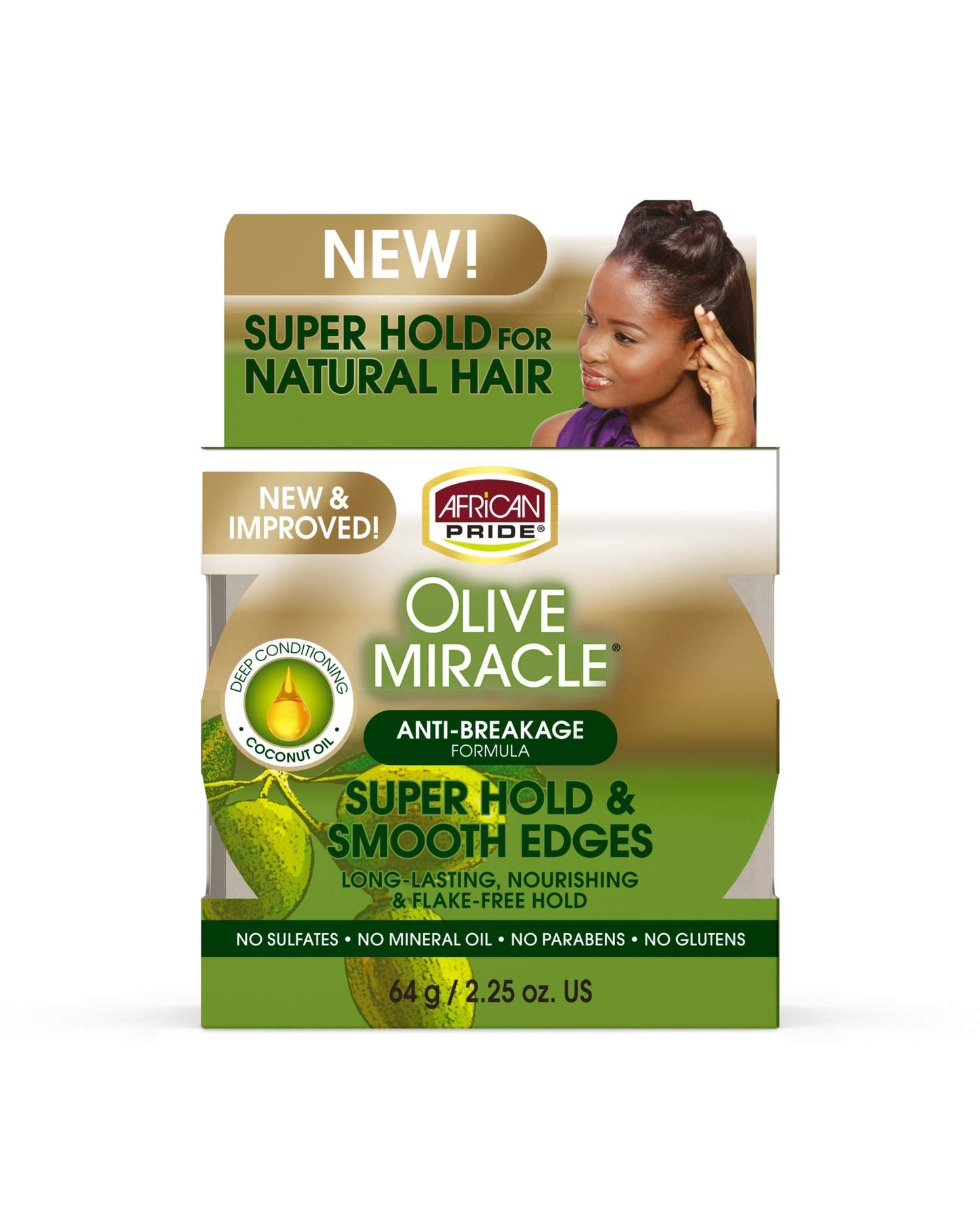 African Pride Olive Miracle Silky Smooth Edges 2.25 Ounce (66ml) (2 Pack)