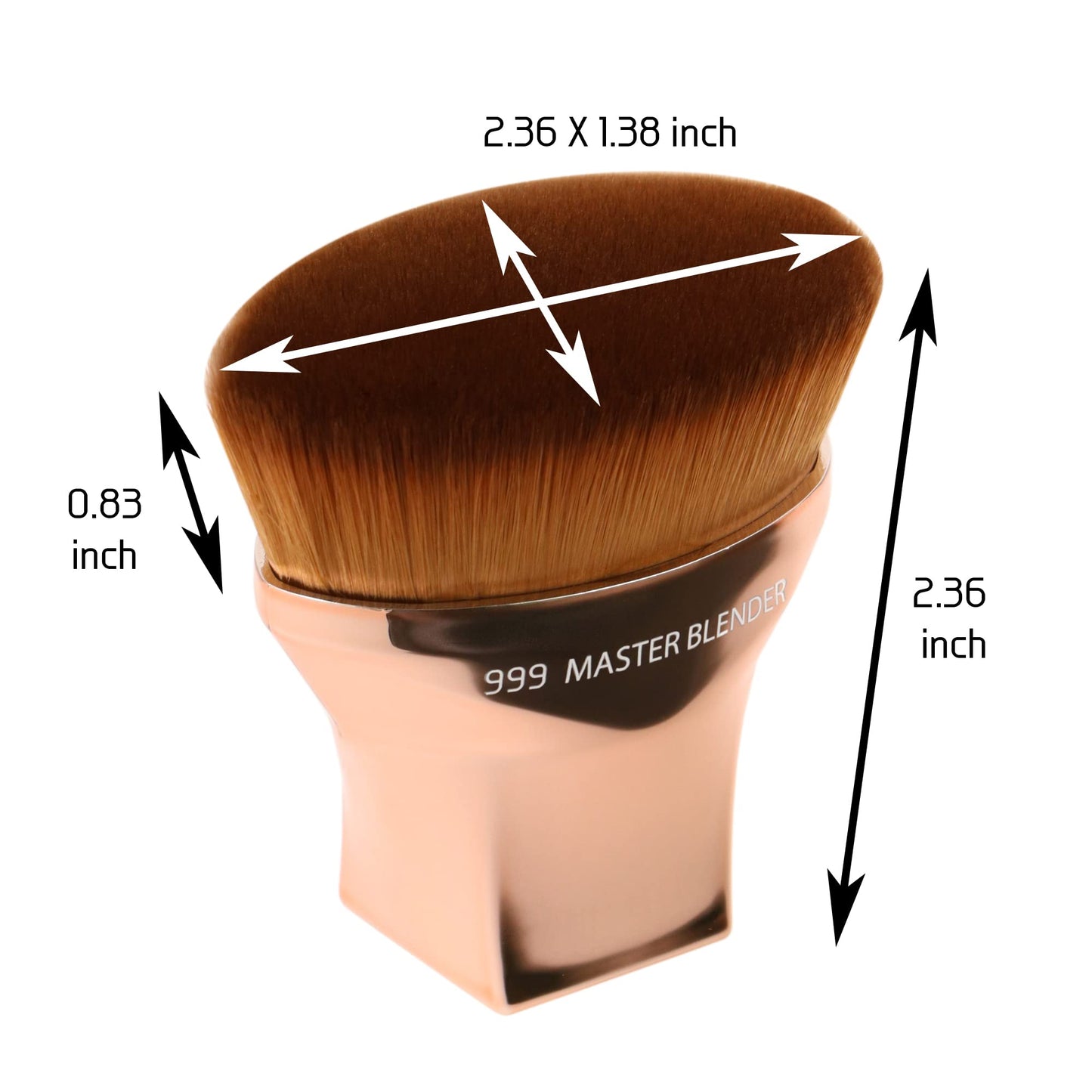 Bdellium Tools Professional Makeup Brush - Studio Series 999 Master Blender - With Soft Synthetic Fibers, For Smooth & Flawless Finish (Rose Gold