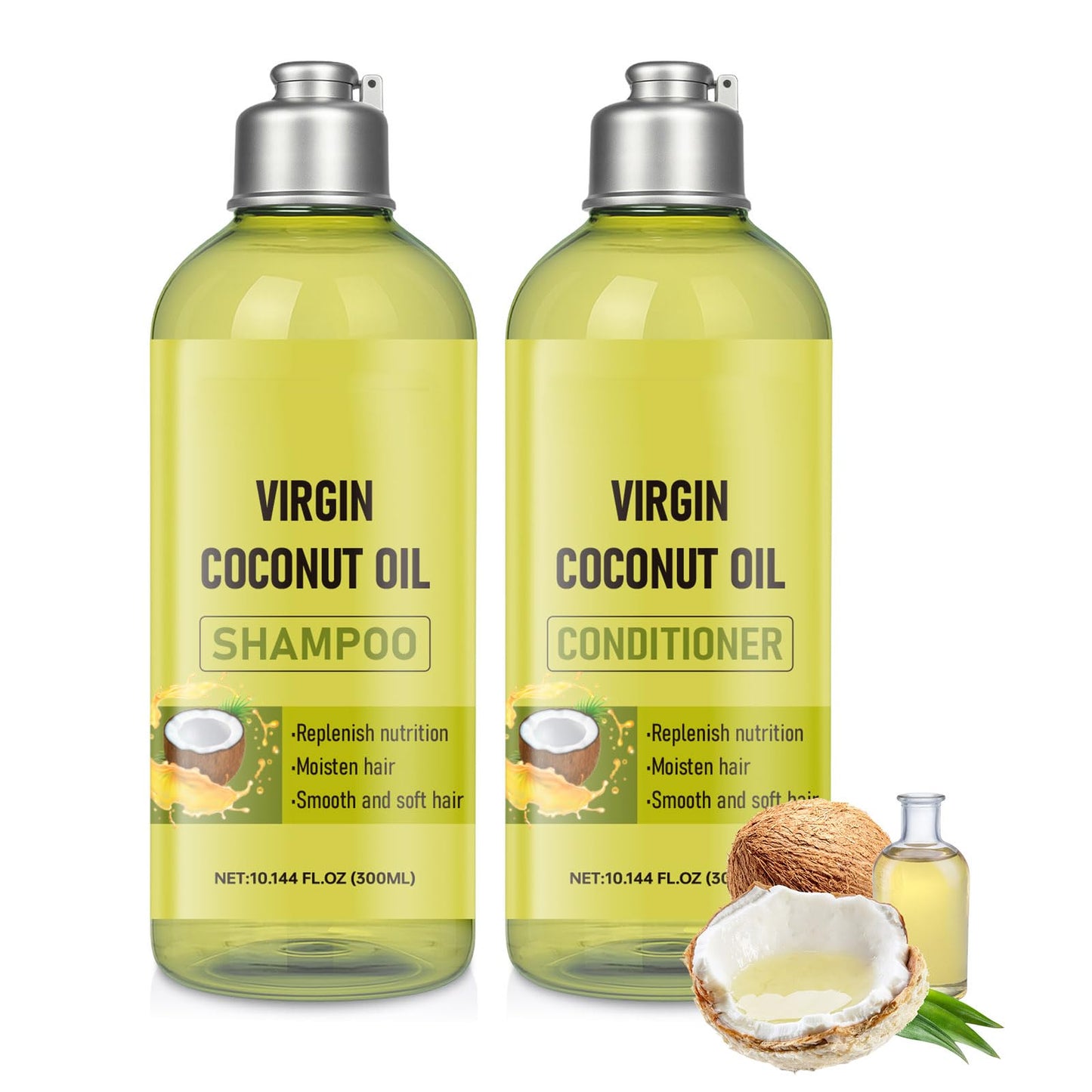 Coconut Oil Shampoo and Conditioner Set, Deep-Moisturize, Nourish, Balance Moisture and add Shine,Strengthening Hair Care & Hydrating, Damage Control
