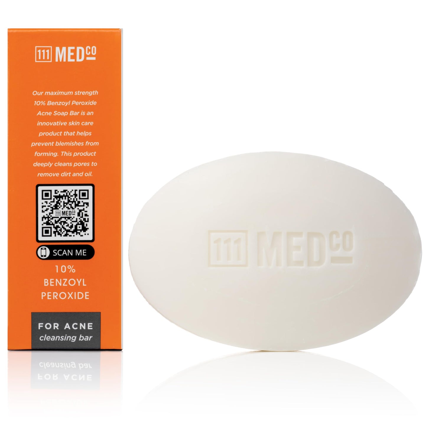 111MedCo 10% Benzoyl Peroxide Acne Treatment Cleansing Bar, Maximum Strength Medicated Face & Body Soap‑Free Bar for Stubborn Breakouts on Face, Chest Beauty and Personal Care 111MedCo