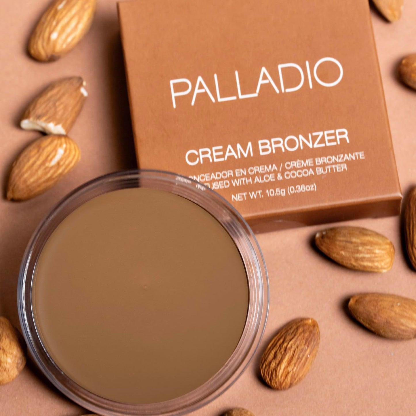 Palladio Cream Bronzer for Face & Skin, Creates a Sun Kissed Glow, Infused with Aloe & Cocoa Butter, Buildable Coverage, Vegan Formula, Cruelty Free