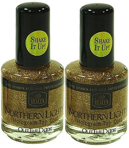 INM Northern Lights Hologram Top Coats (INM Northern Lights Hologram Top Coat Gold 2X) Beauty & Personal Care INM