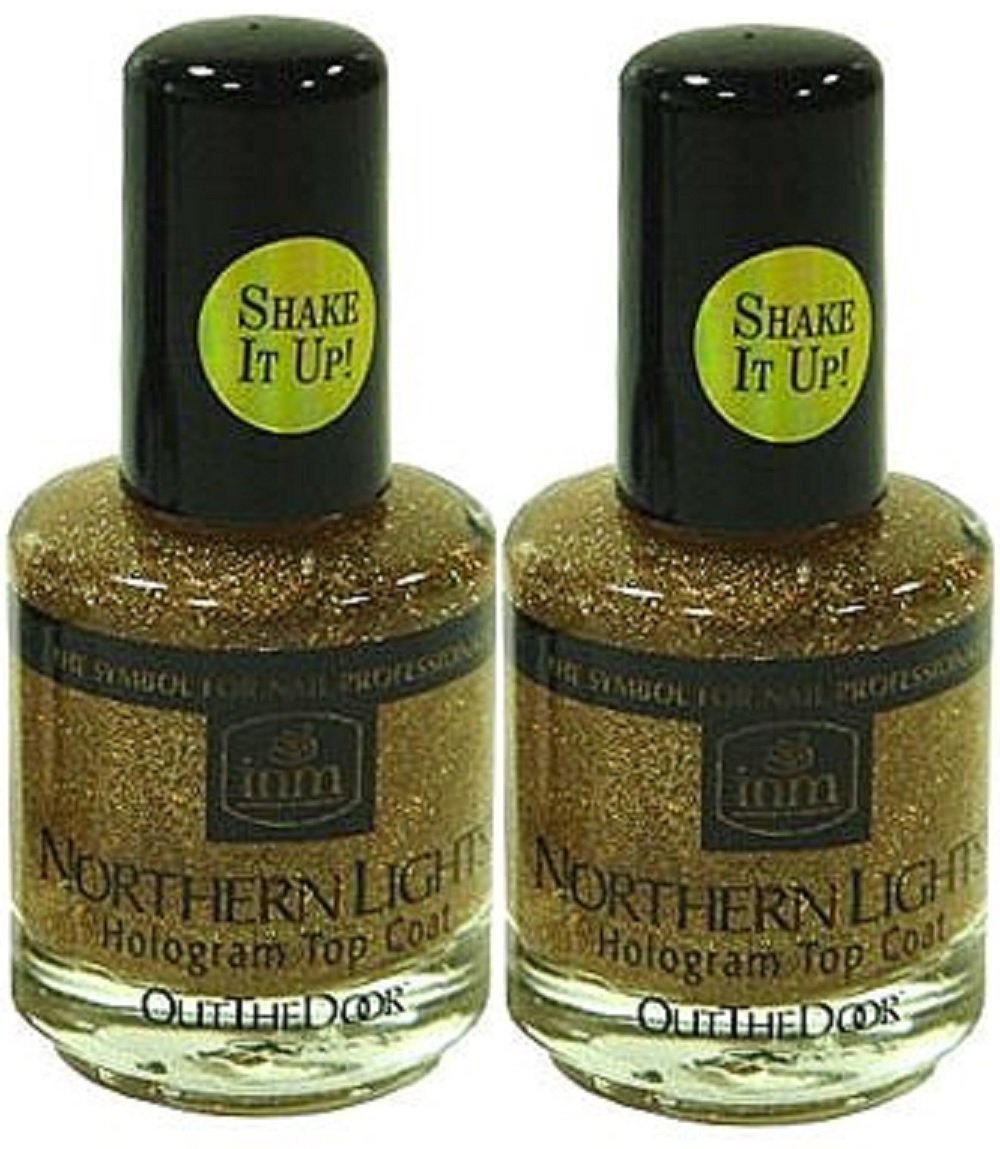 INM Northern Lights Hologram Top Coats (INM Northern Lights Hologram Top Coat Gold 2X) Beauty & Personal Care INM