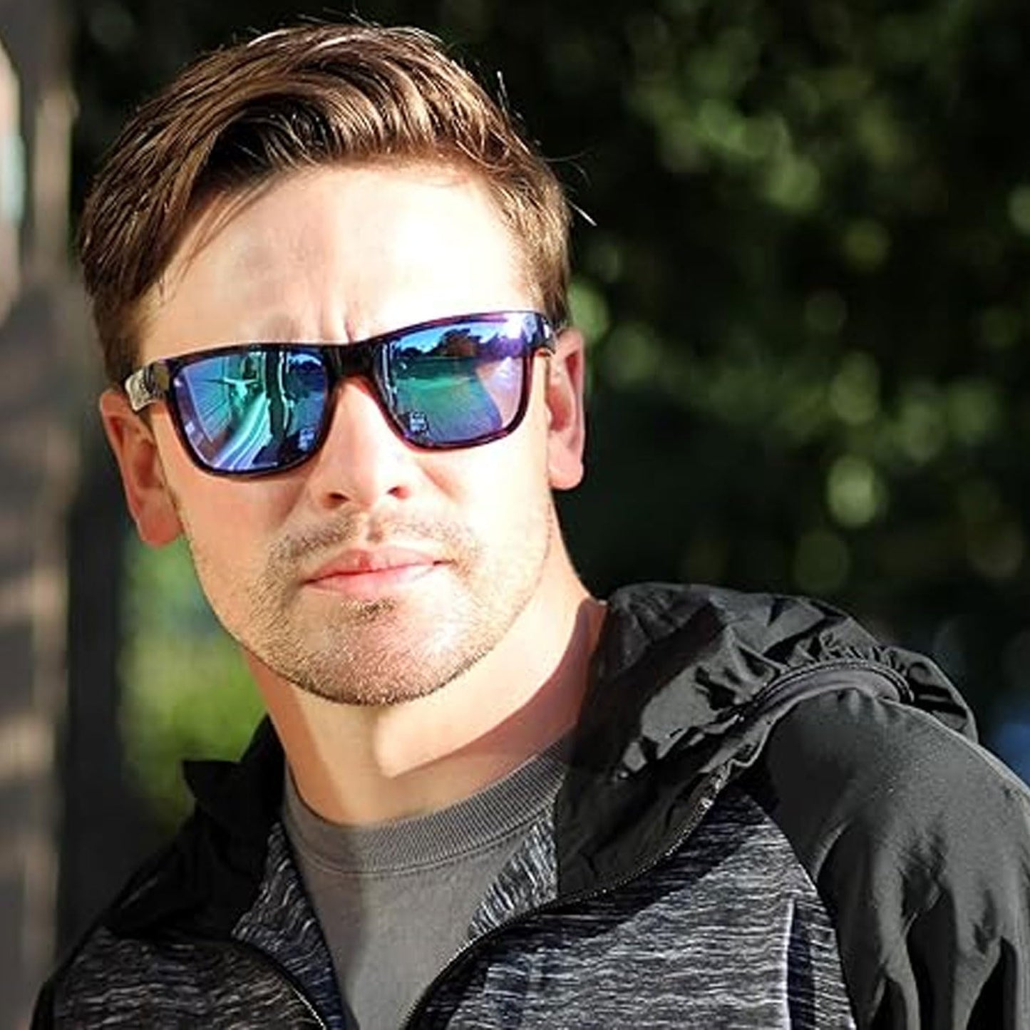 Optic Nerve POLARIZED SPORT KINGFISH Polarized Active Sunglasses for Men, Women & Kids, Matte Black Frame, Brown/Blue Mirror Lens