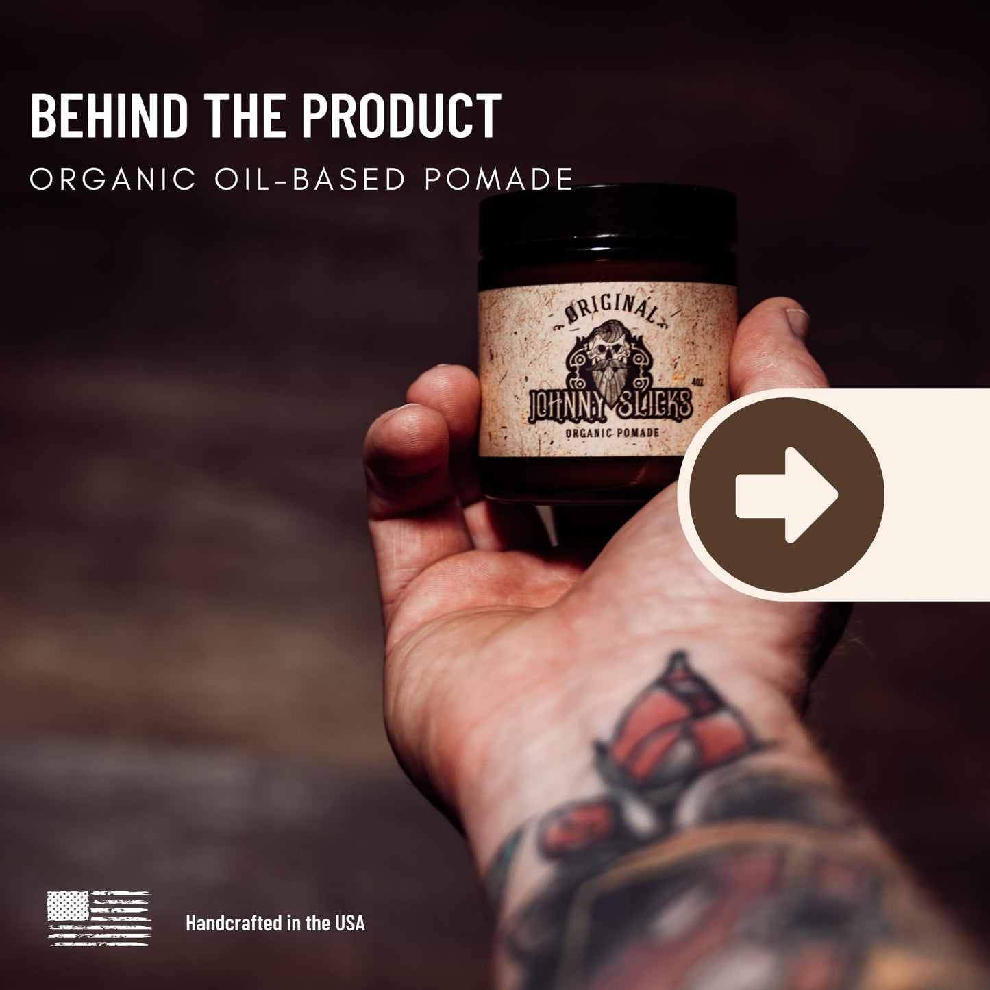 Johnny Slicks Oil Based Pomade | Organic Hair Styling for Men, Low to Medium Hold | Promotes Healthy Hair Growth & Helps Hydrate Dry Skin, (Original