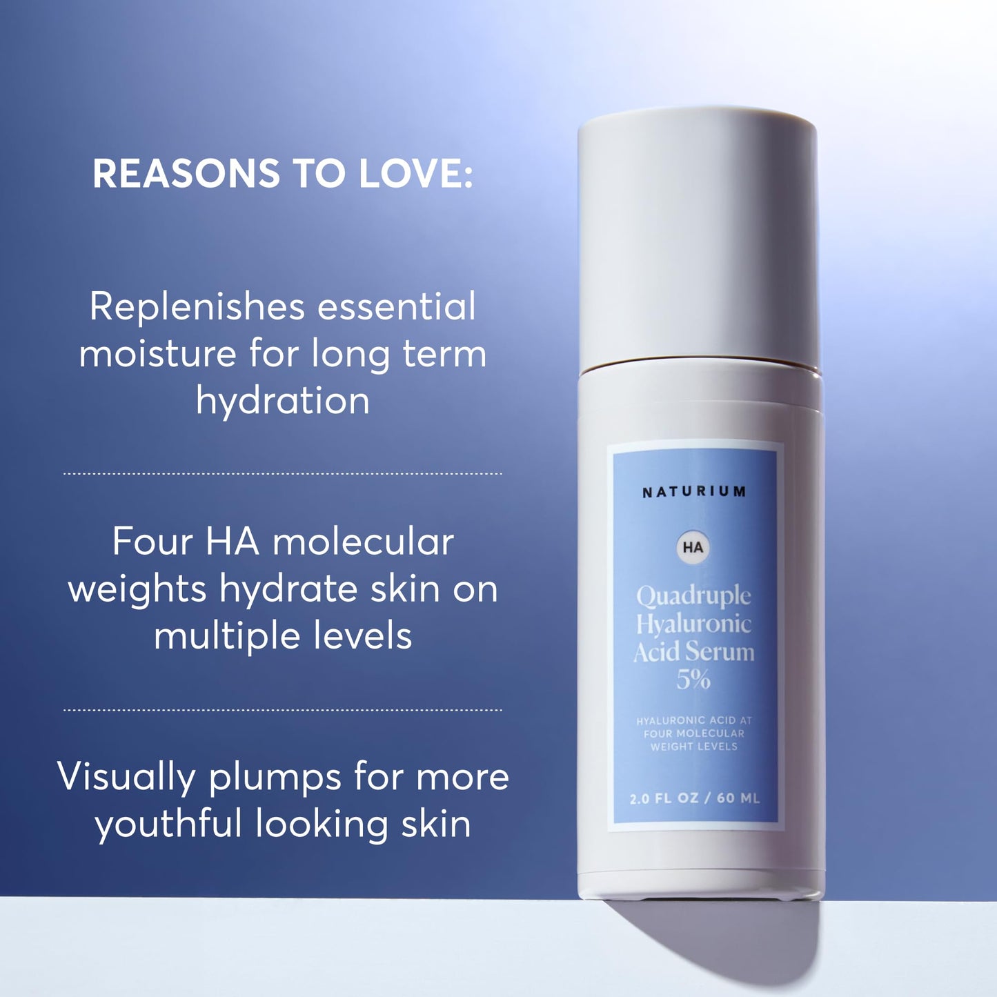 Naturium Quadruple Hyaluronic Acid Serum 5% Jumbo, Hydrating & Plumping Face Serum, Anti-Aging & Moisturizing Skin Care, Fragrance-Free, 2 oz Beauty and Personal Care Naturium