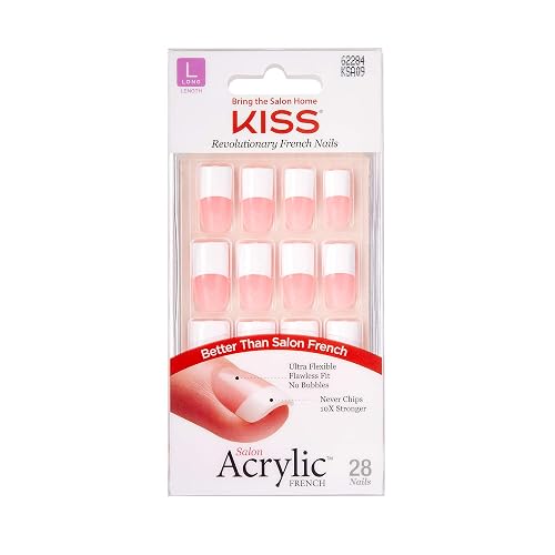 Kiss Salon Acrylic French 28 Nails (KSA09) Beauty & Personal Care KISS