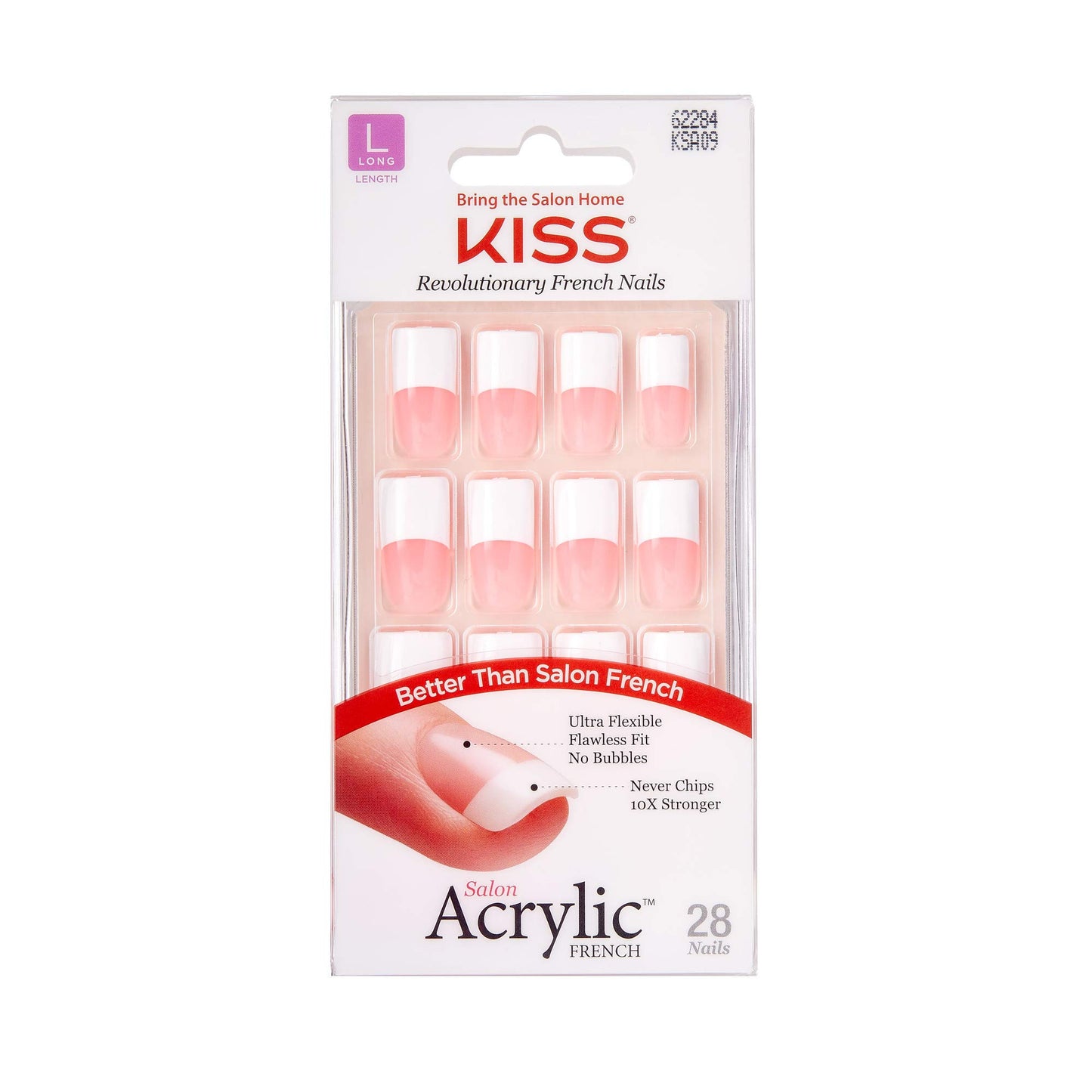 Kiss Salon Acrylic French 28 Nails (KSA09) Beauty & Personal Care KISS