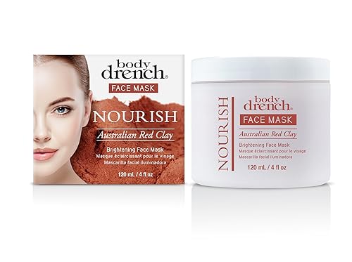 Body Drench Nourish Australian Red Clay Brightening Face Mask, 4 oz