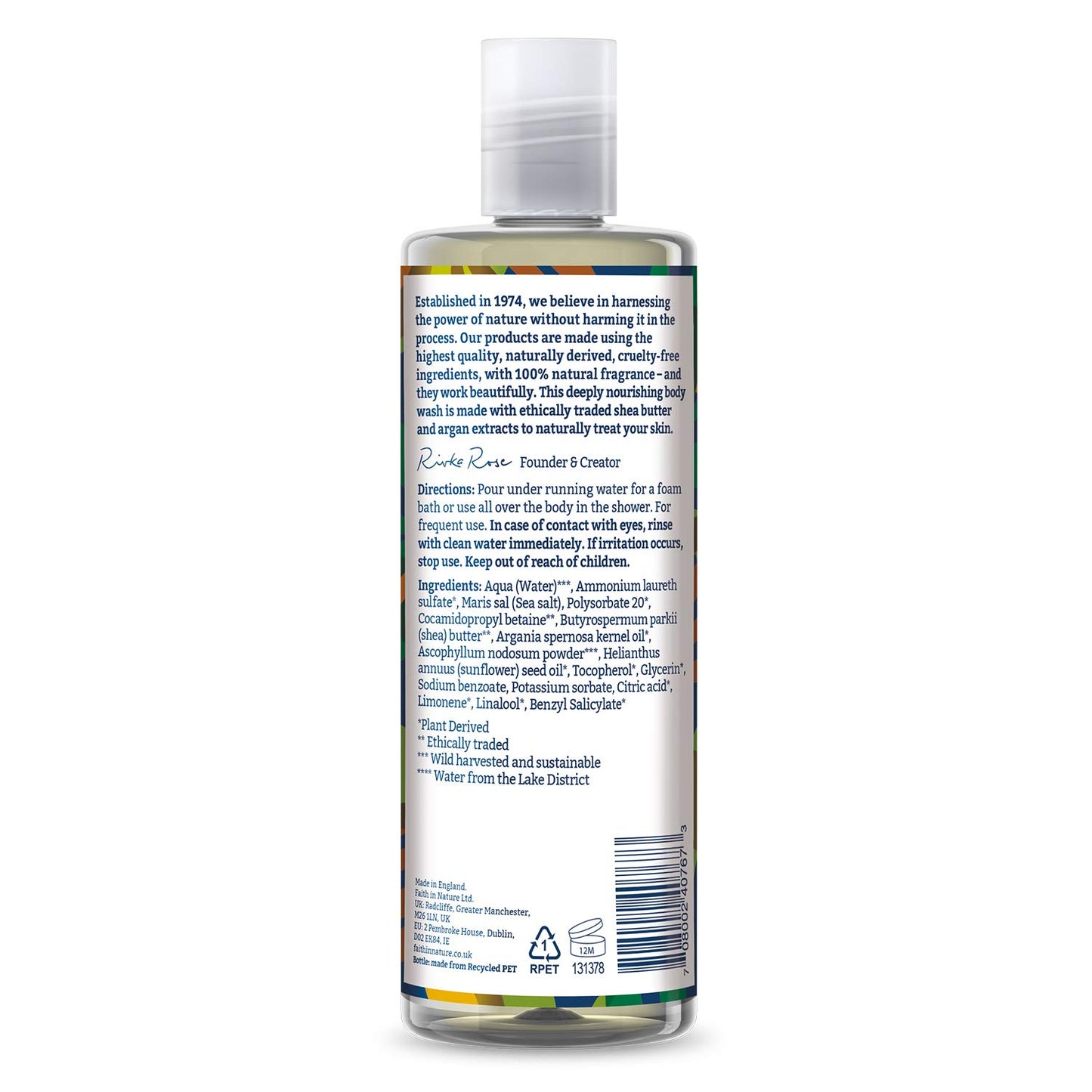 Faith in Nature Natural Shea & Argan Body Wash, Nourishing, Vegan & Cruelty Free, Parabens and SLS Free, 400ml Beauty & Personal Care FAITH IN NATURE