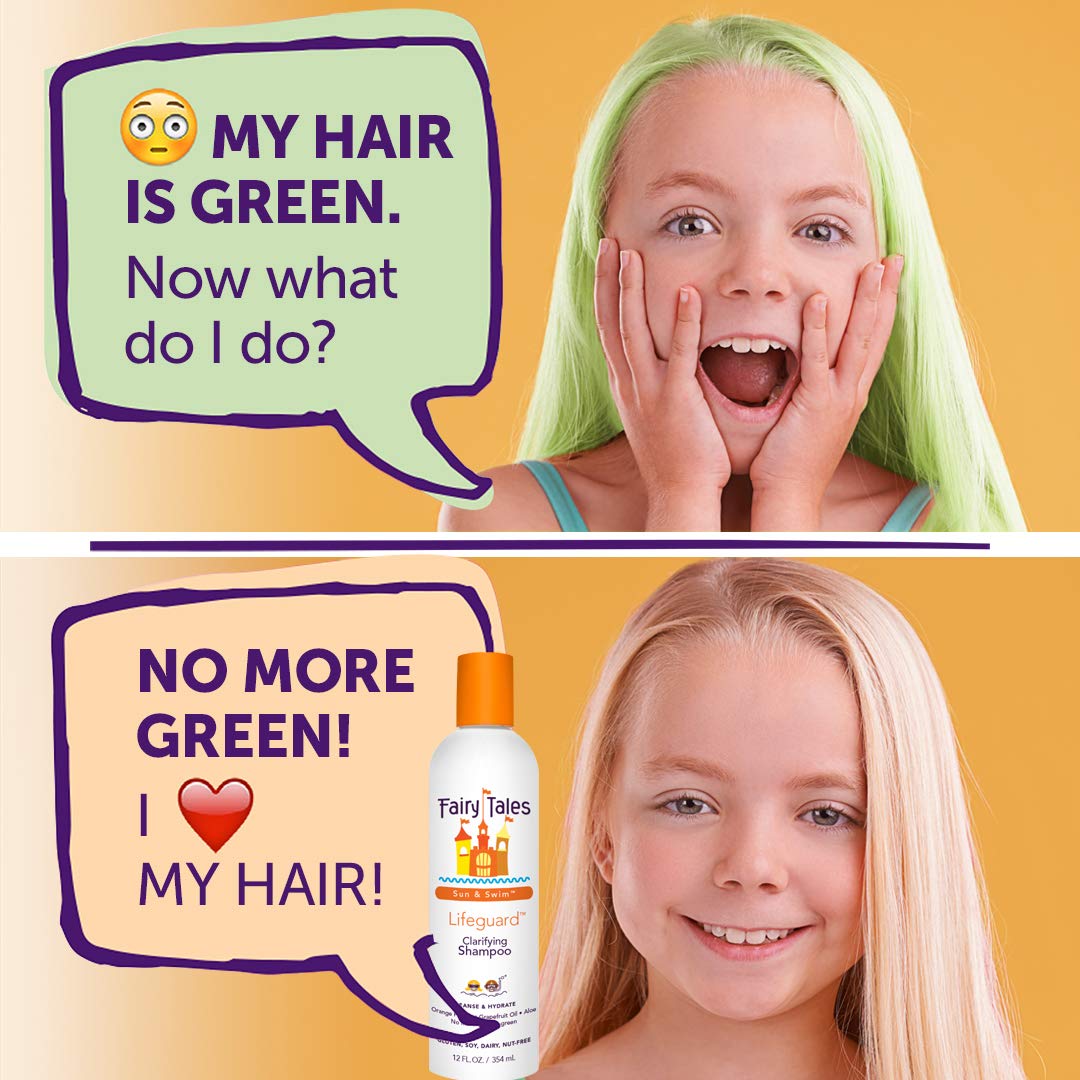 Fairy Tales Sun & Swim Shampoo & Conditioner Liter Duo for Kids - 32oz Each - Chlorine Removal Swim Shampoo Set - Removes Green Pool Tones, Sea Salt