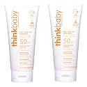 Thinkbaby Safe Sunscreen SPF 50+ - 6oz Family Size (2-Pack)