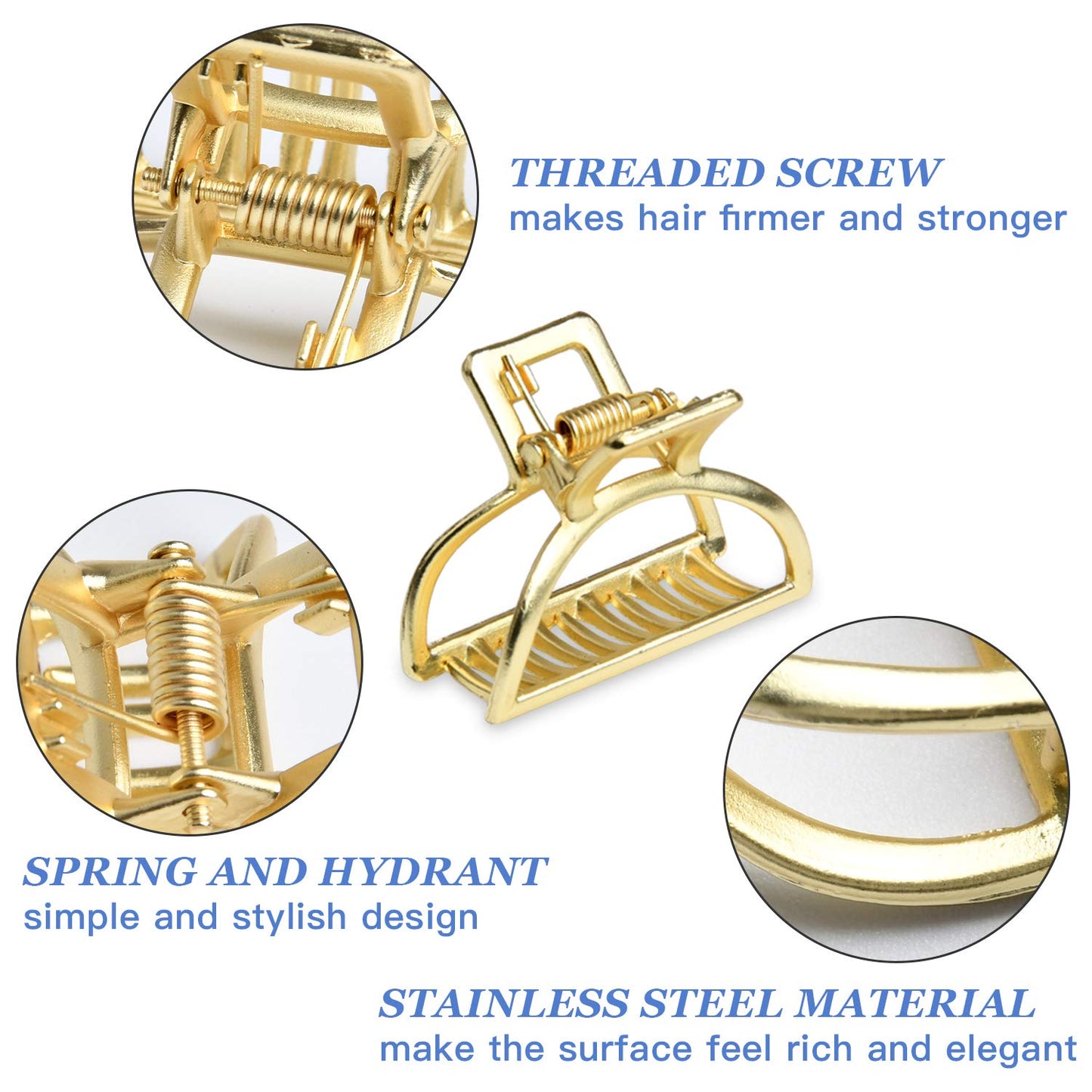 Small Hair Clips Akamino Metal Hair Claw Clips, Hair Accessories for Women Half Bun Hairpins for Thick - 8 Pack