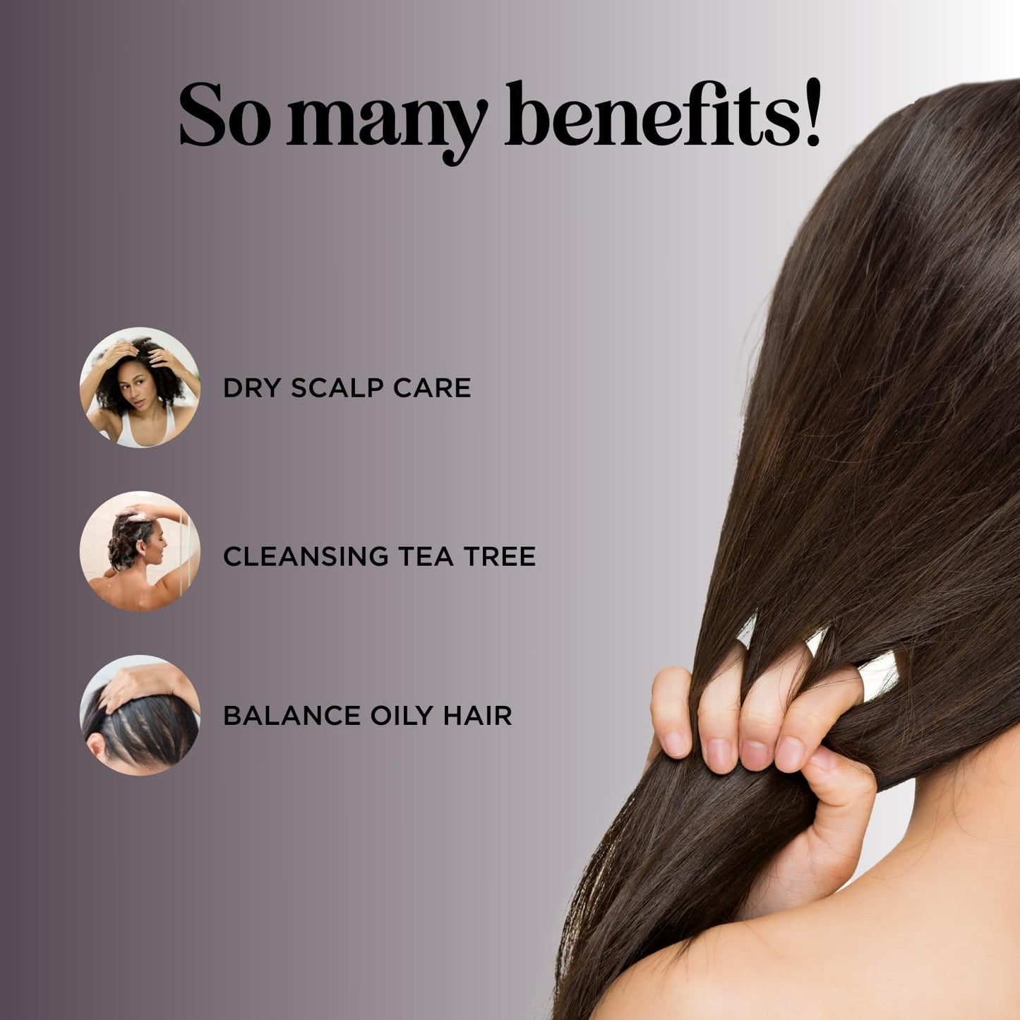 Tea Tree Shampoo for Oily Hair - Paraben and Sulfate Free Clarifying Shampoo for Build Up and Dry Scalp with Tea Tree Oil for Hair - Purifying