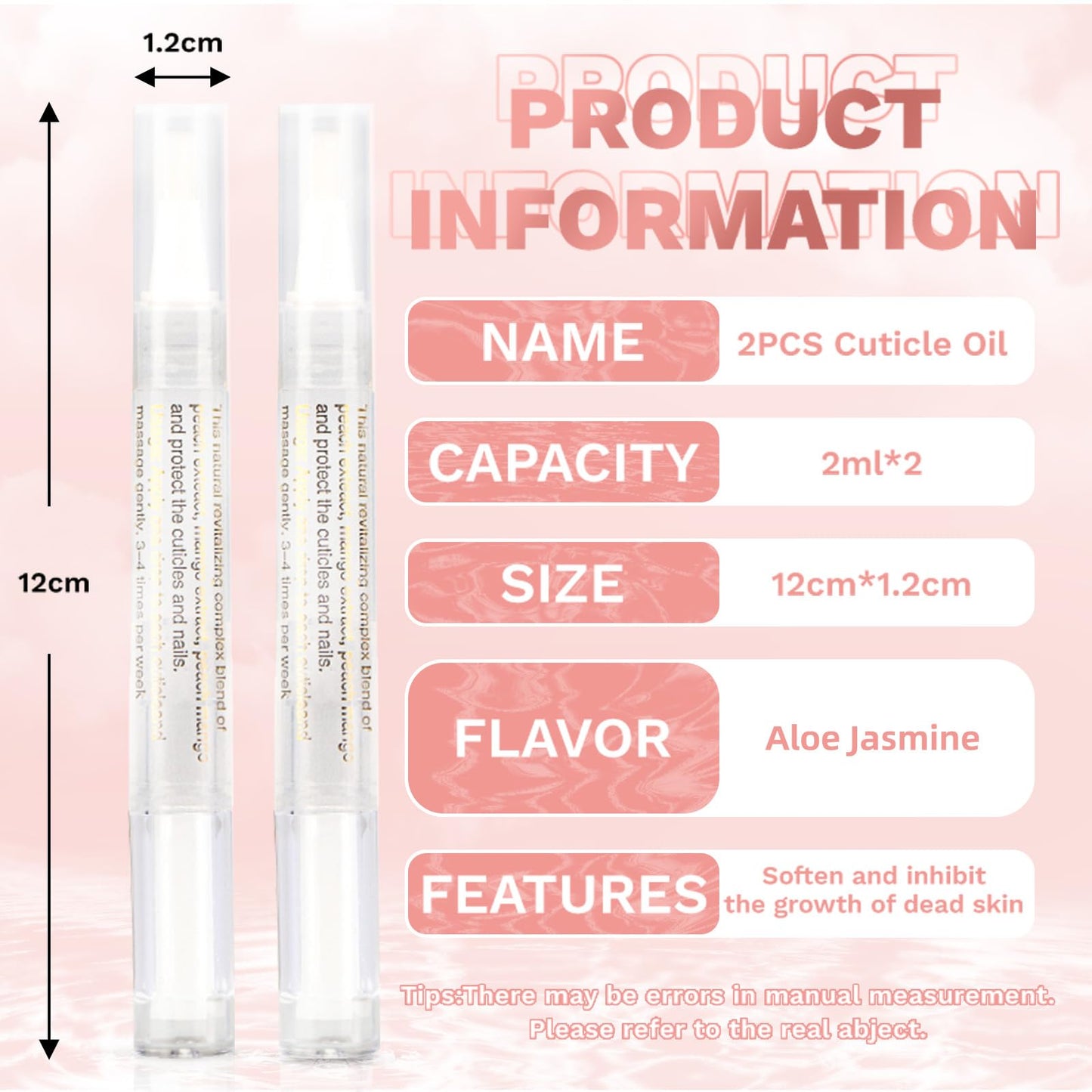 Meschett 2PCS Cuticle Oil Pens for Nail Care, Moisturizing Nail Oil Pen with Soft Brush, Hydrating Cuticle Oil for Dry Nails & Cuticles (Aloe Beauty and Personal Care Meschett
