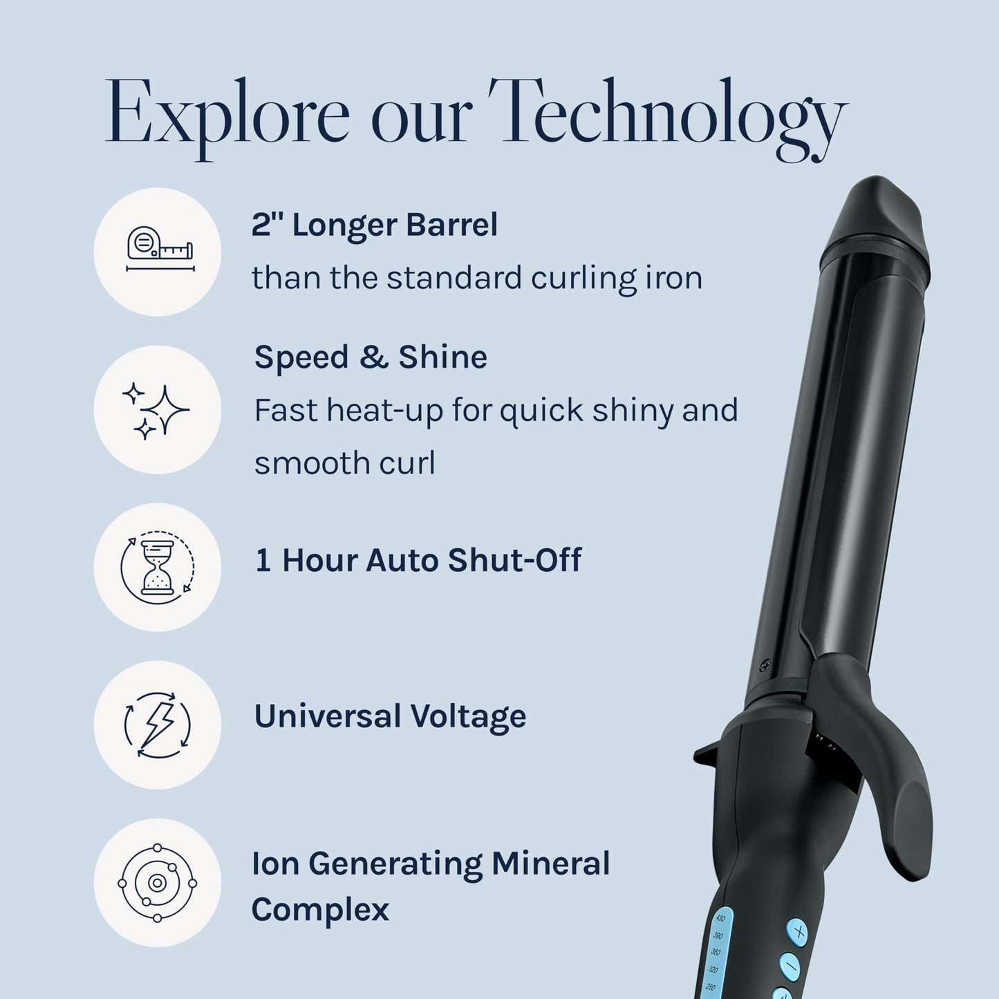 Bio Ionic Long Barrel Styler, 1.25 inch Extended Curling Iron with Moisture Heat Technology & NanoIonic MX, Versatile Curling Wand with Longer Barrel Beauty and Personal Care BIO IONIC