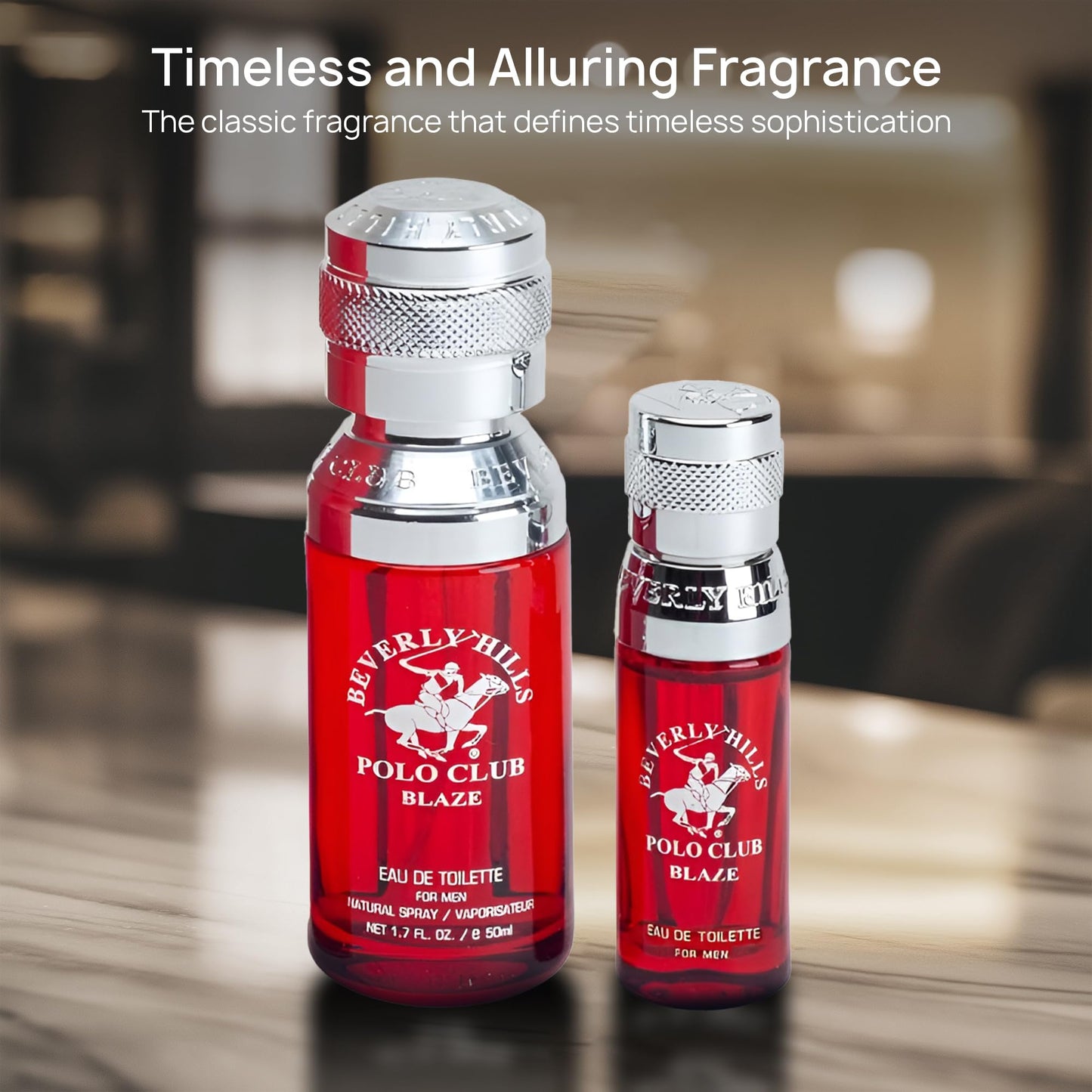 Beverly Hills Polo Club BHPC Men's Eau De Toilette Bonus Pack, featuring 1.7 oz EDT + Bonus 0.5 oz EDT (Blaze)