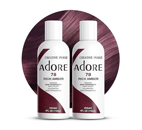 Adore Semi Permanent Hair Color (078 Rich Amber) (2 Pack) | Vegan & Cruelty-Free Brown Hair Dye | No Ammonia, No Peroxide, No Alcohol | 4 Fl Oz
