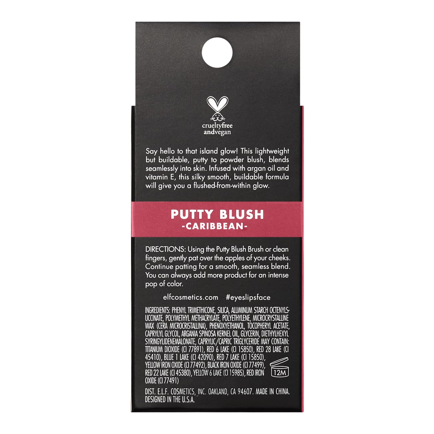 e.l.f. Putty Blush, Creamy & High-Pigment Formula For A Natural Glow, Delivers A Semi-Matte & Powder Finish, Vegan & Cruelty-Free, Caribbean