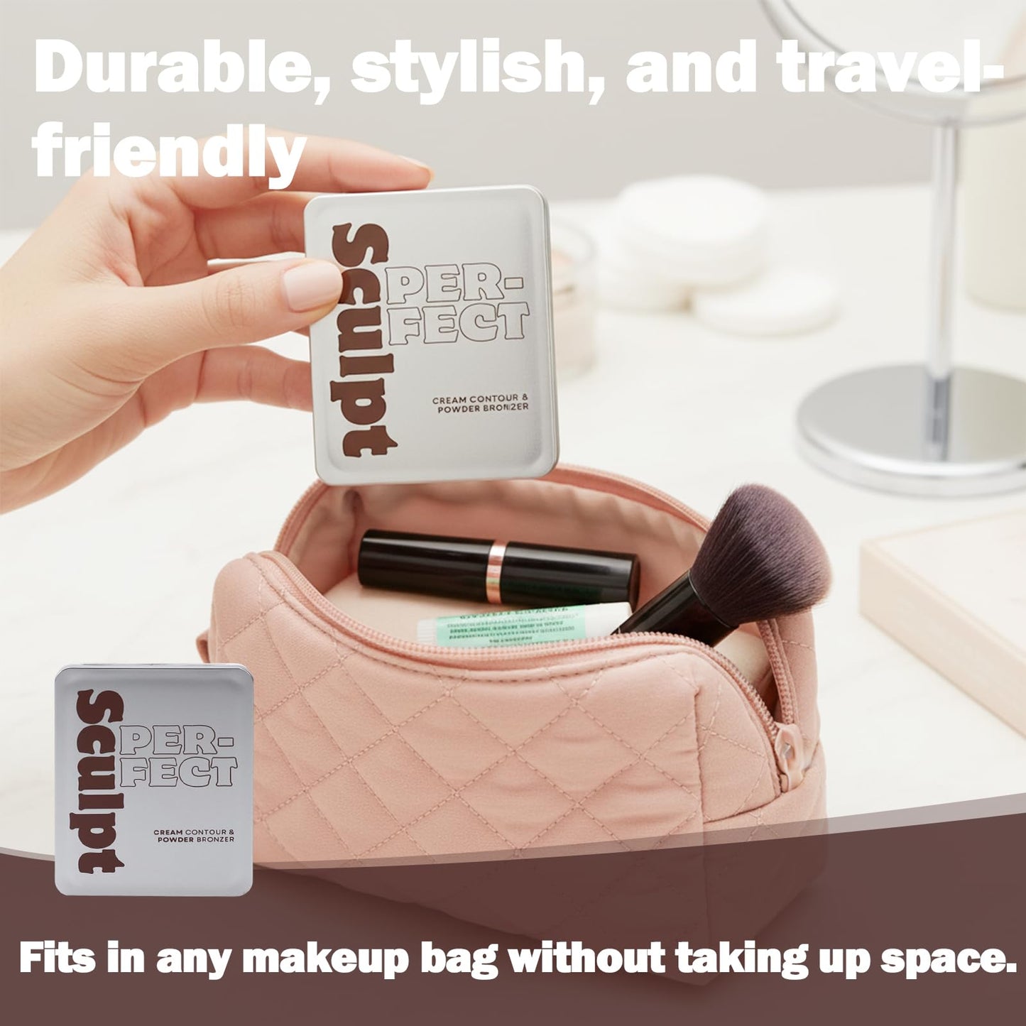 oz lab Sculpt Perfect Contour Bronzer Duo Palette - Matte Bronze Powder - Natural Sculpting & Warmth (01 SOFT SANDSTONE, Cream Contour: 0.09 oz / 2.5