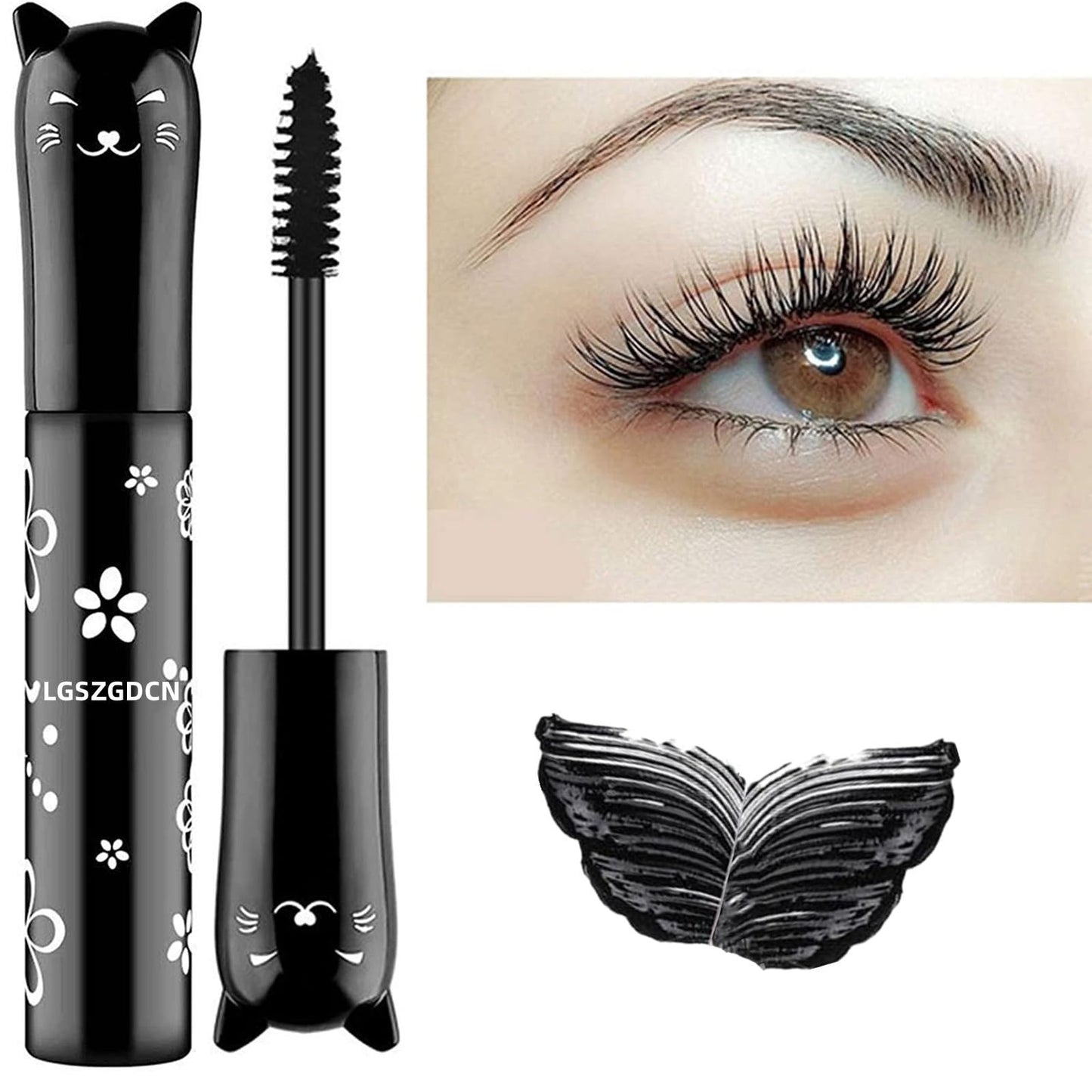 LGSZGDCN Mascara Black eyelash for Liquid Makeup Eyes Extensions Waterproof Hypoallergenic Fast Dry Curling Lengthening Eyelashes Party Stage Use
