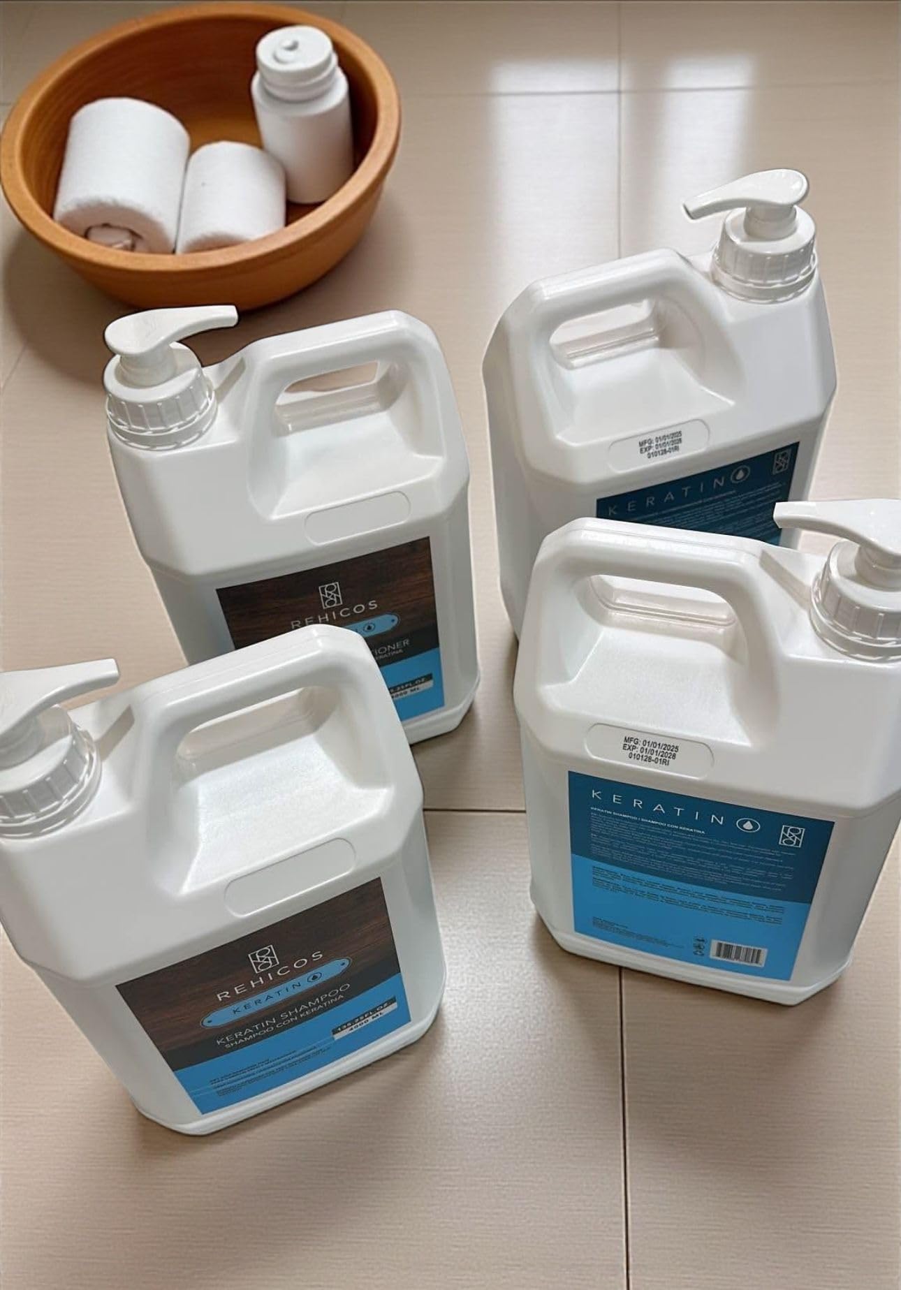 REHICOS Keratin Shampoo and Conditioner/Shampoo + Acondicionador con Keratina! (Set of 2 Gallons)
