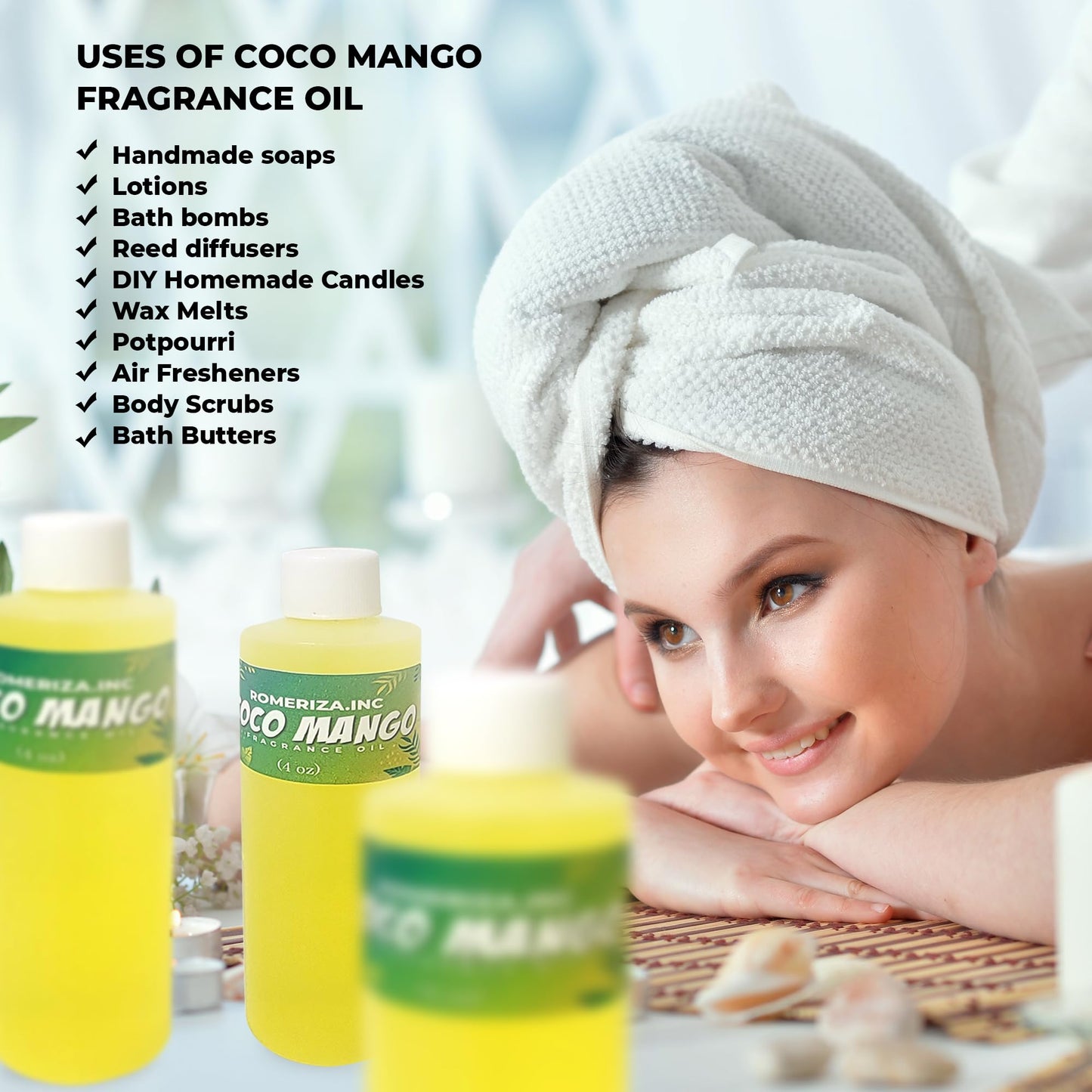 Onisavings 16 Fl Oz Coco Mango Body Oil For Men Perfume Oils Long Lasting Perfume Oil Essential Oils for Skin & DIY Soap Making Scents Multi Use Oil