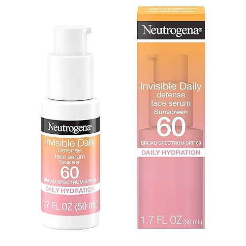 Neutrogena Invisible Daily Defense Broad Spectrum SPF 60, Antioxidants for Skin Glow, Hydrating Face Sunscreen Serum, Water Resistant (80 minutes)