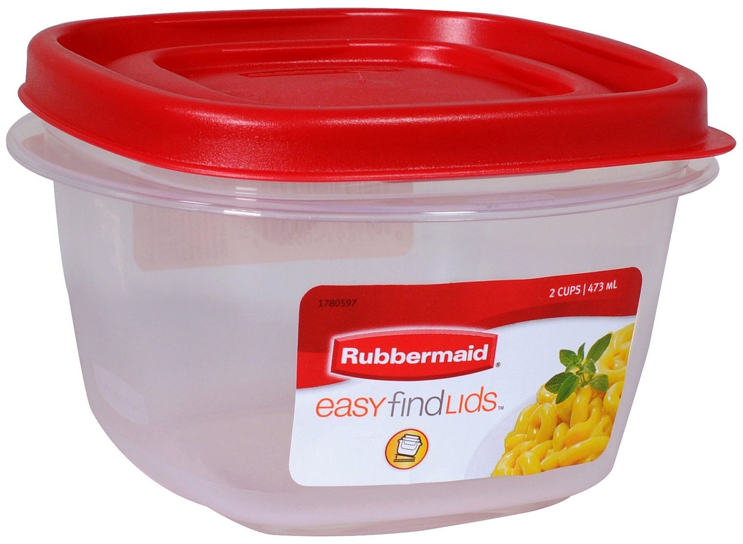 Rubbermaid 7J60 Easy Find Lid Square 2-Cup Food Storage (Pack of 8 Containers)