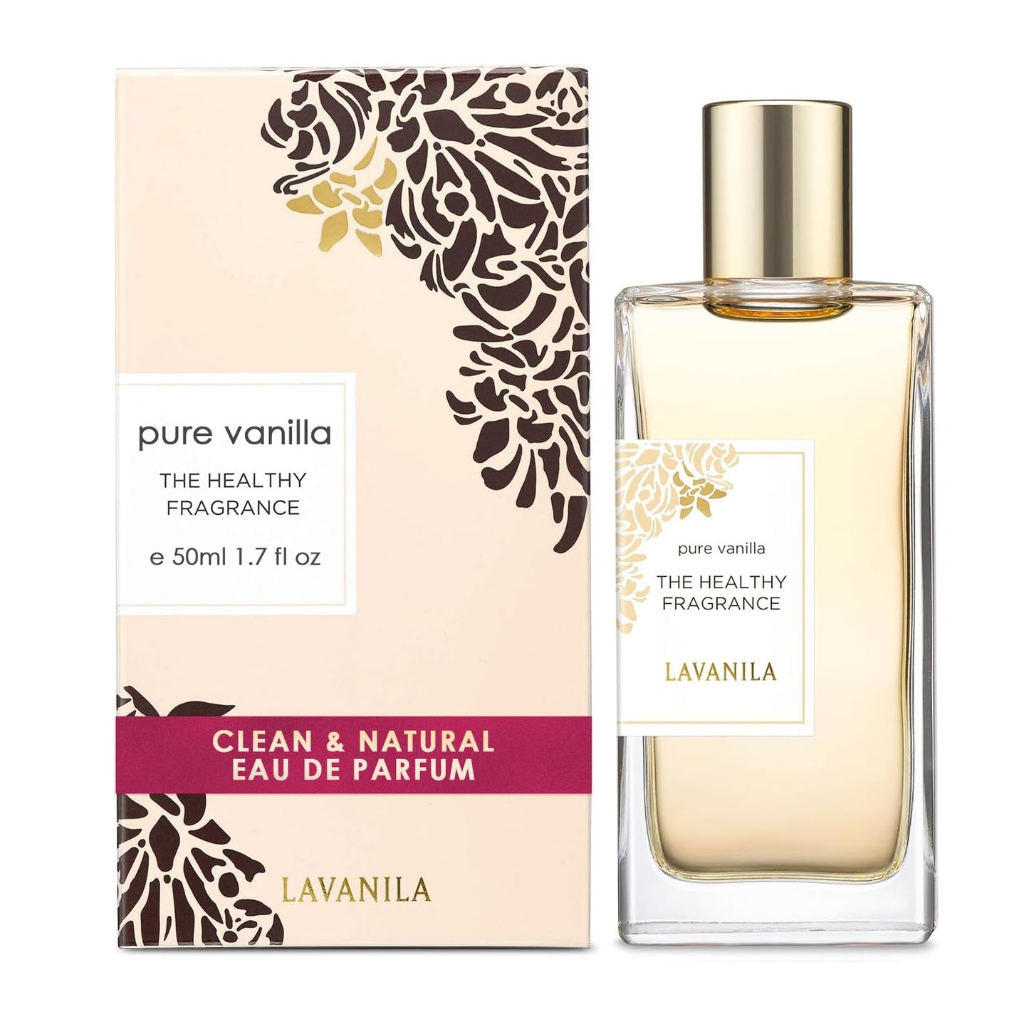 Lavanila Pure Vanilla Perfume for Women, 1.7 oz / 50 ml - Pure Madagascar Vanilla & Creamy Tonka Bean Fragrance, Clean and Natural Eau de Parfum Made