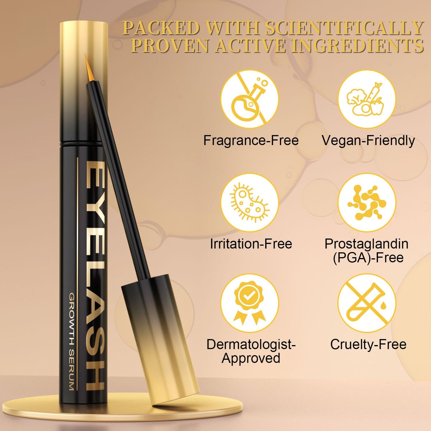 Lash Serum for Eyelash Growth, Premium Lash Enhancing Serum with Advanced Formula Volumizing Longer Fuller and Thicker Looking Lashes, Eyelash Growth