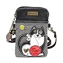 CHALA Cellphone Crossbody Handbag - Convertable Strap, Cat Lovers Gift (Black Stripe)