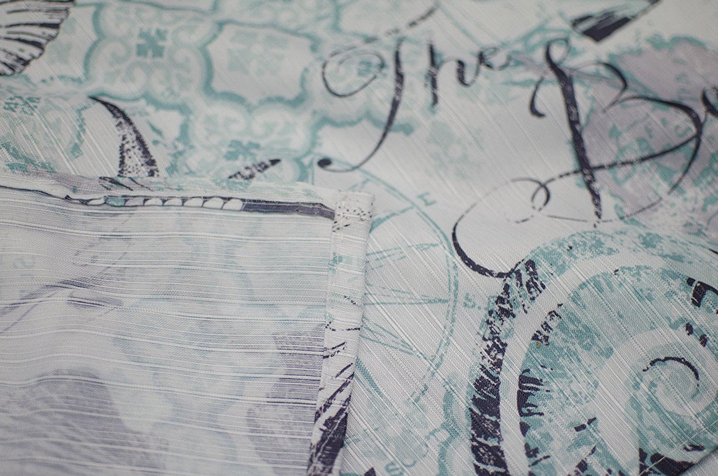 Linen Store Shower Curtain for Bathroom Printed Durable Fabric Canvas Shower Tub Decor, Wateresistant Curtains, 70"x70" Marina