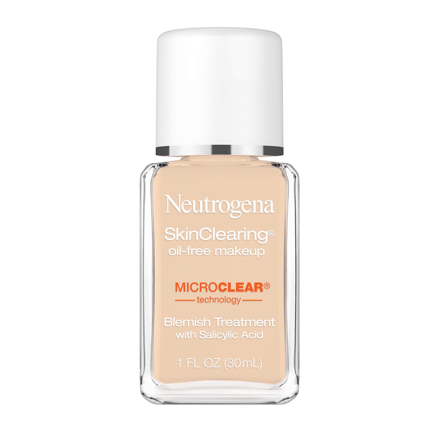 Neutrogena SkinClearing Oil-Free Acne and Blemish Fighting Liquid Foundation with Salicylic Acid Acne Medicine, Shine Controlling, for Acne Prone