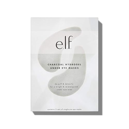 e.l.f. Charcoal Hydrogel Under Eye Masks, Reduces Puffiness, Prevents Impurities, Soothes & Hydrates, 3 Pack